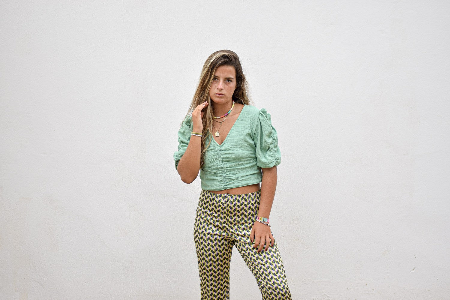 Top liso verde