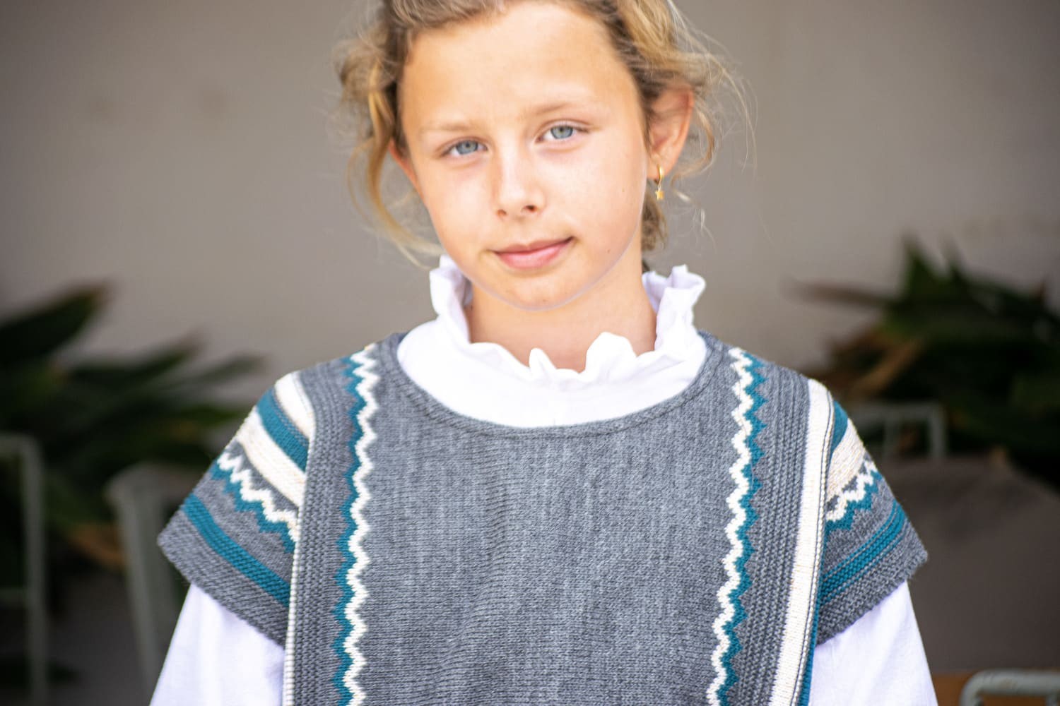 poncho lurex azul pato