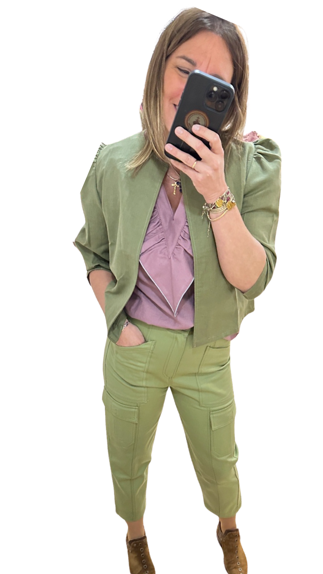 PANTALON JEAN CARGO VERDE – Dímelo Hilando