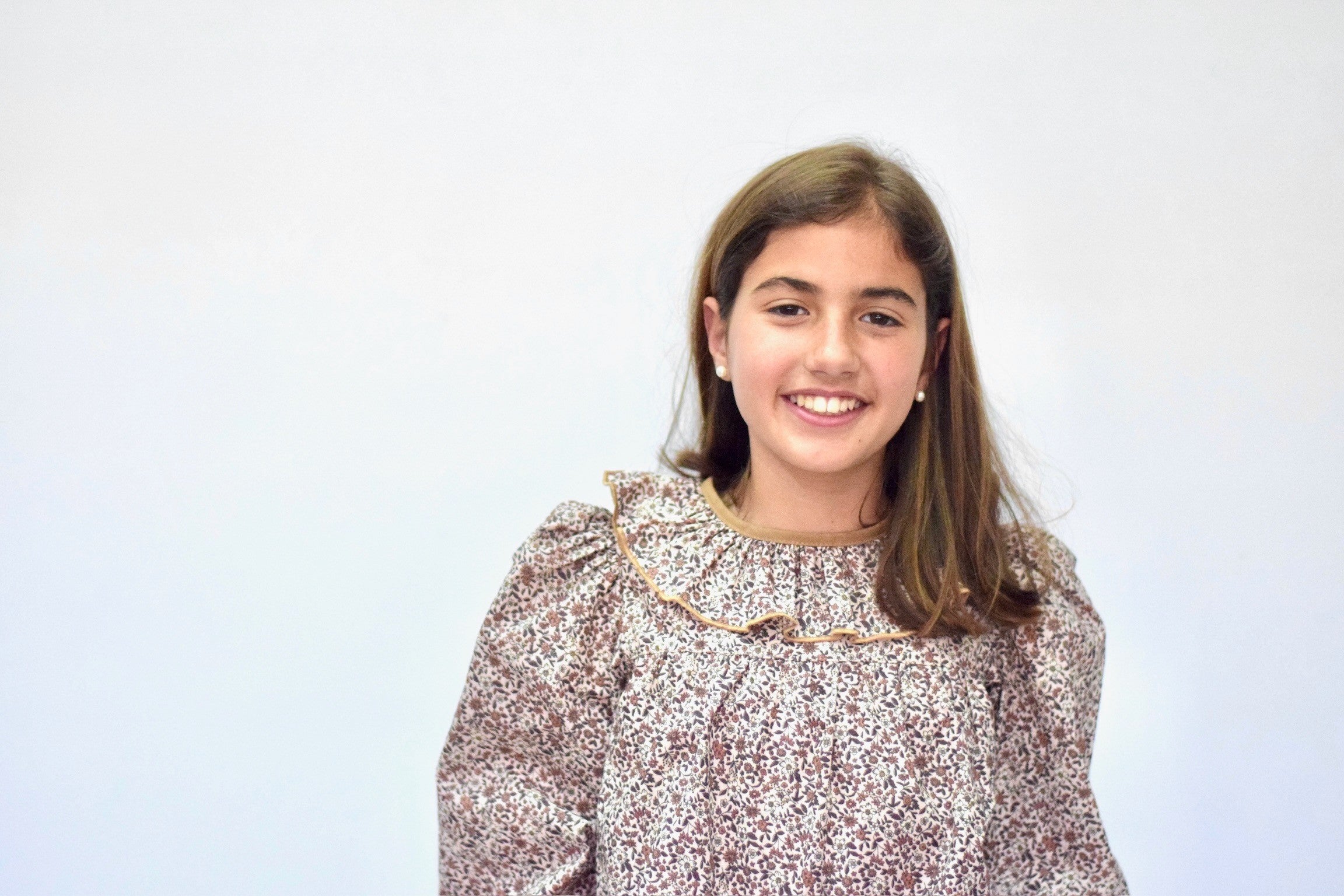 Blusa Volante María color nude Niña/Teen