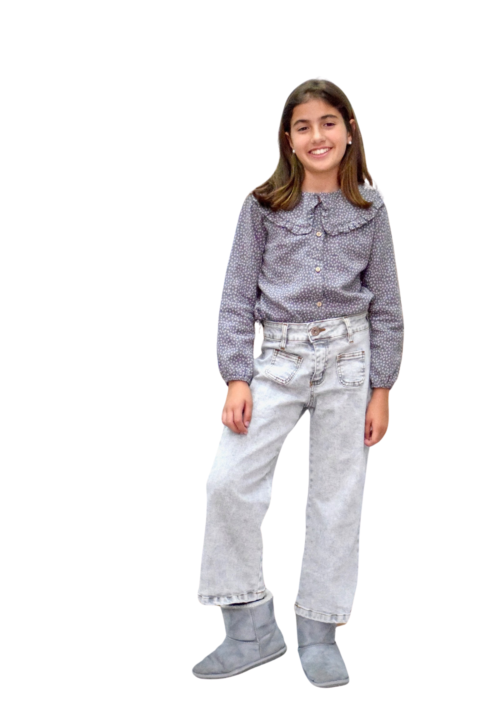 Vaquero Desgastado gris Niña/Teen