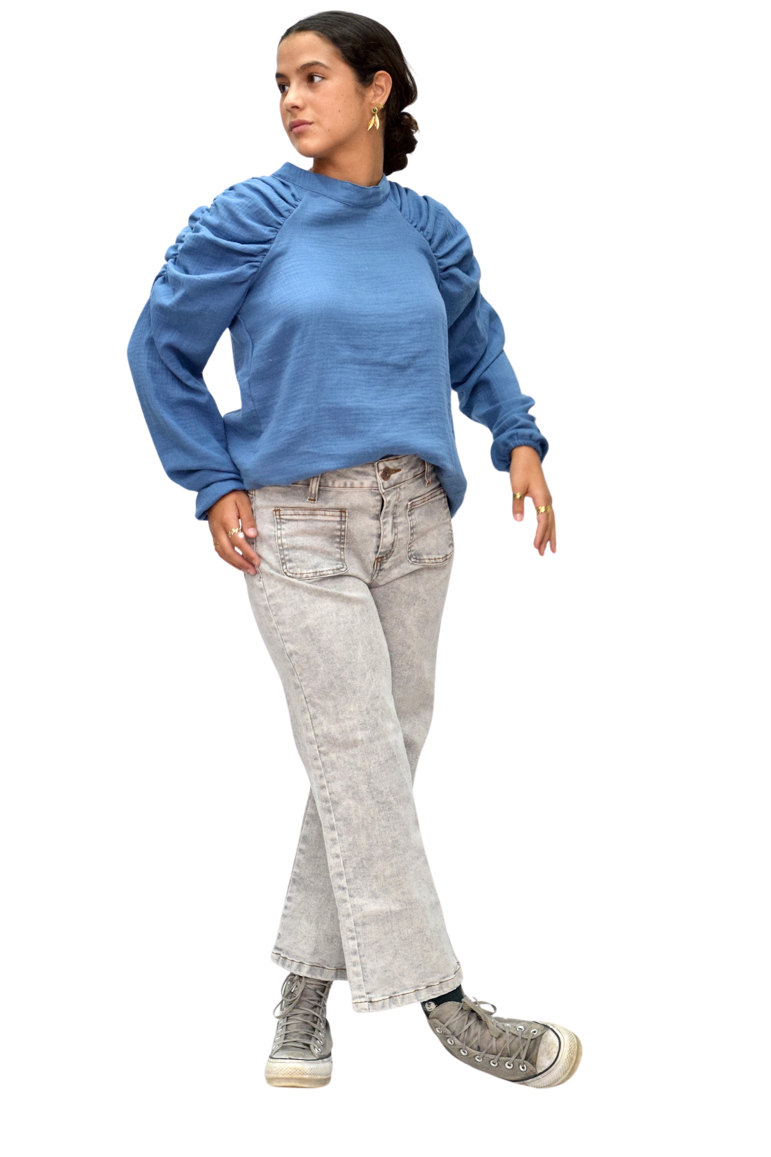 Vaquero Desgastado gris Chica/Mujer
