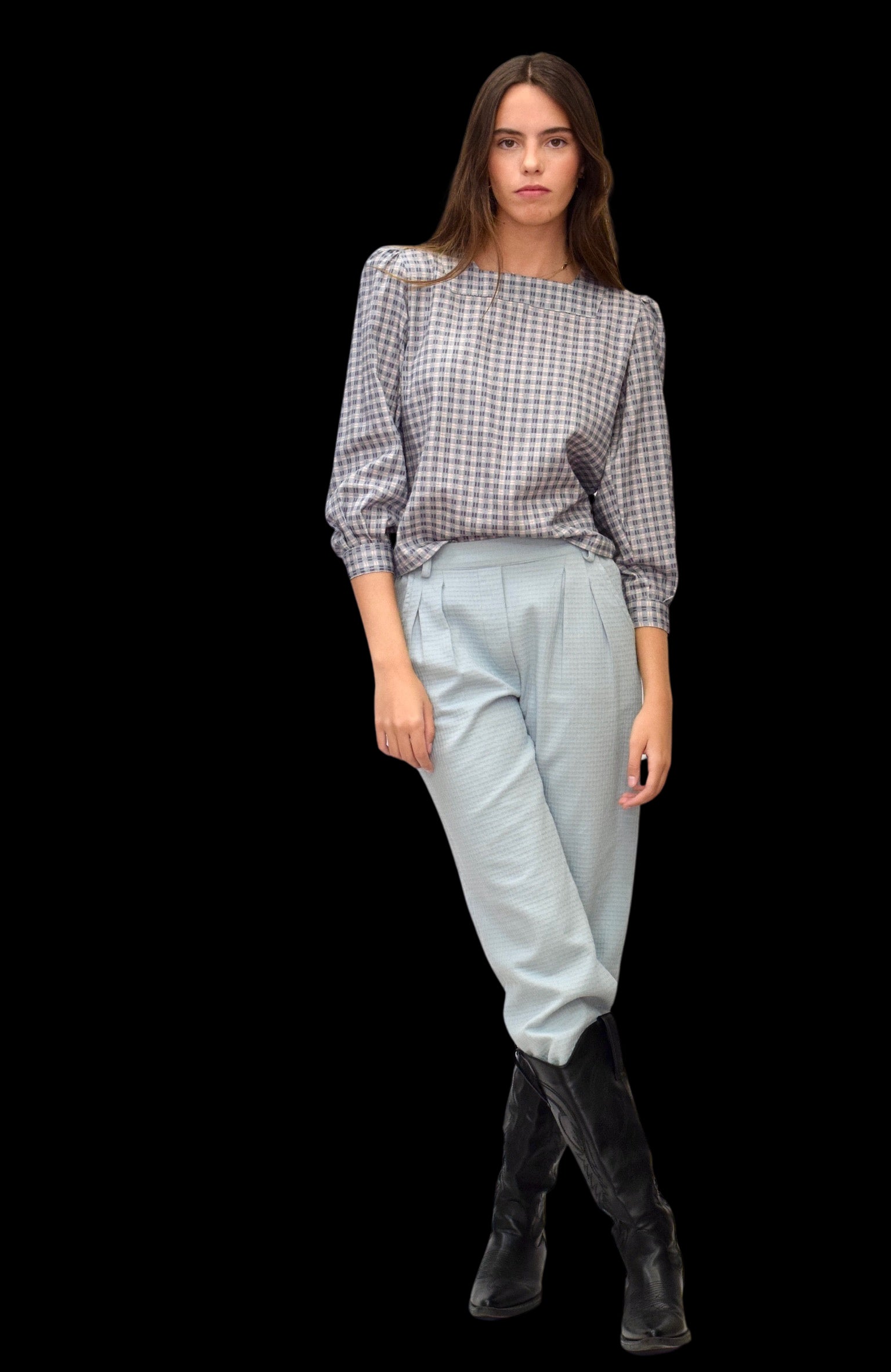 Blusa Geo color gris Chica/Mujer