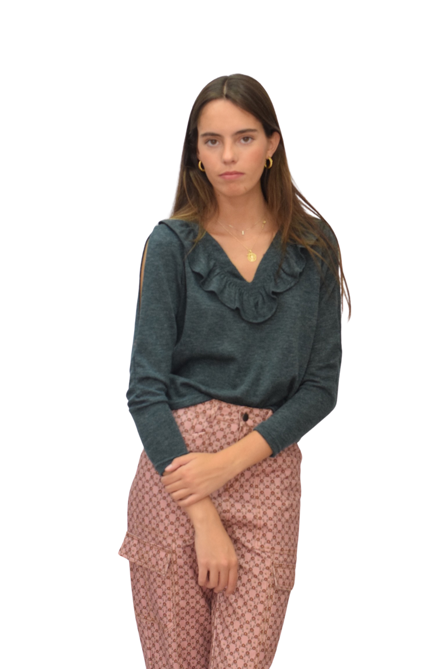Jersey Pico verde Chica/Mujer