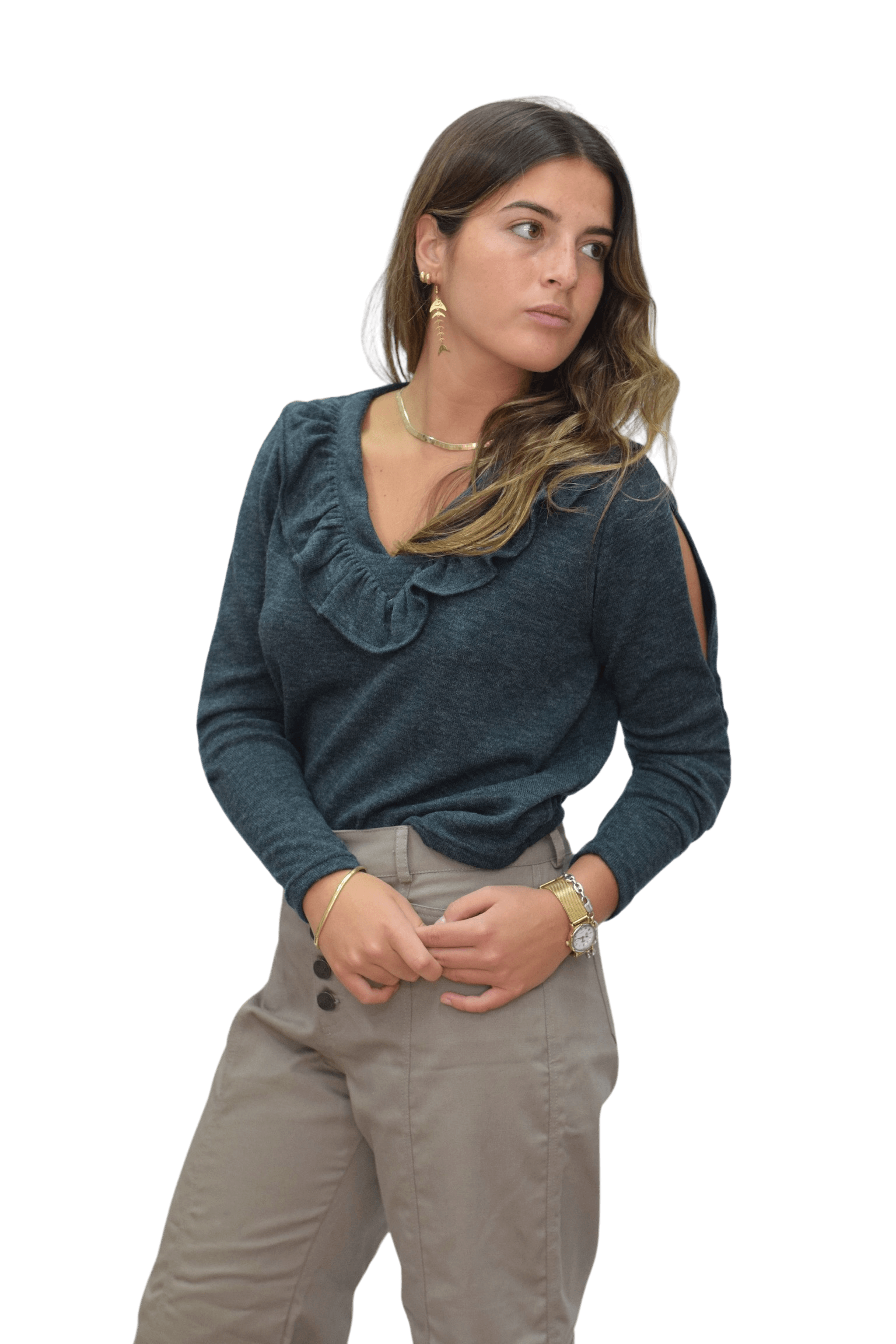 Jersey Pico verde Chica/Mujer