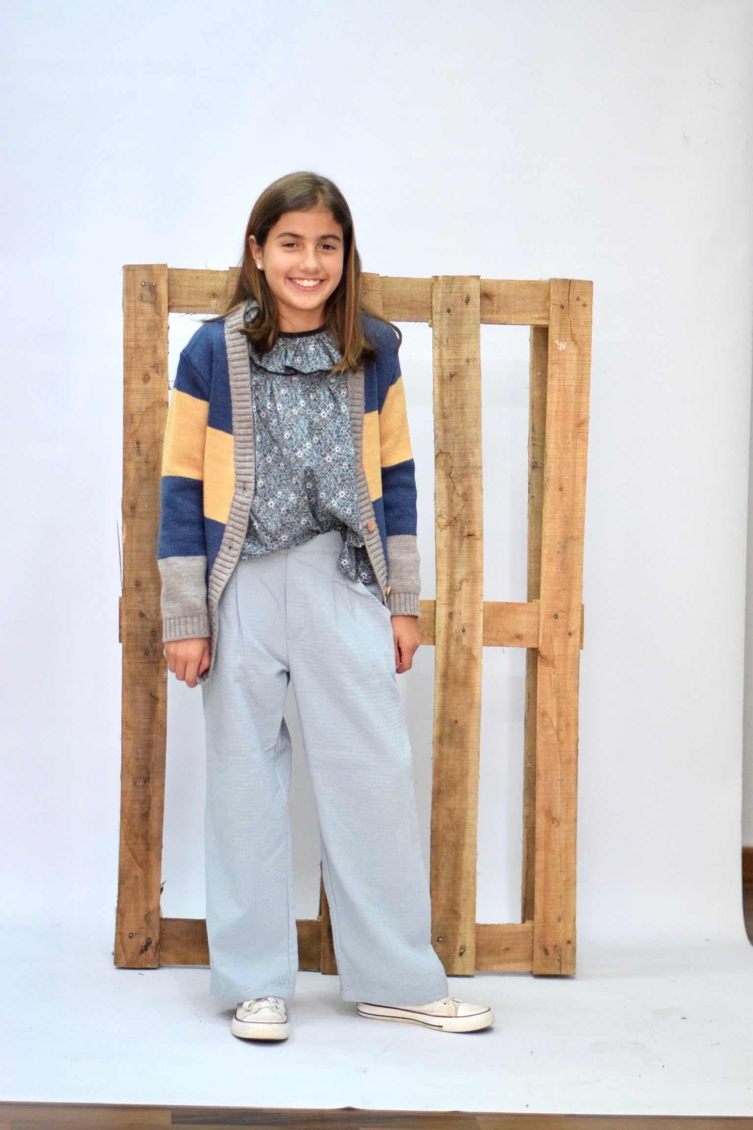 Chaqueta Tricolor azul-mostaza Niña/Teen