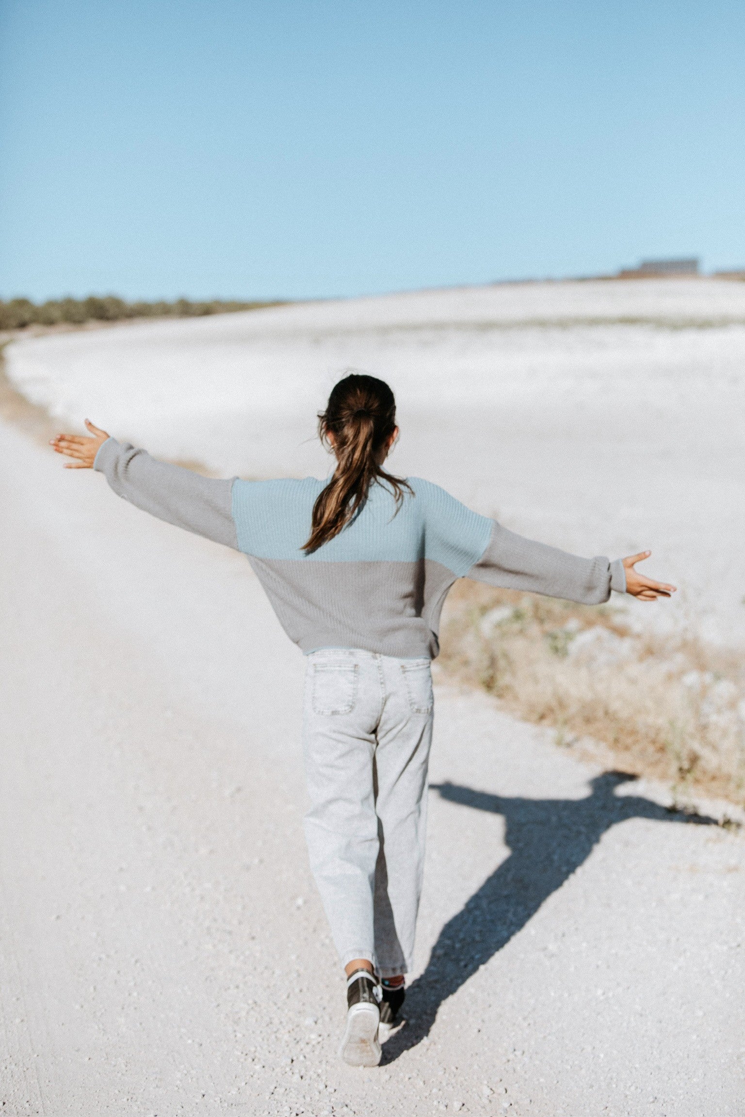Jersey Bicolor gris-agua Niña/Teen