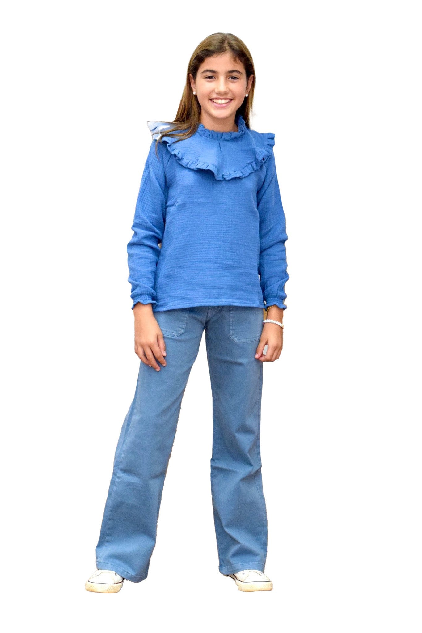 Blusa Nivot Liso azul Niña/Teen