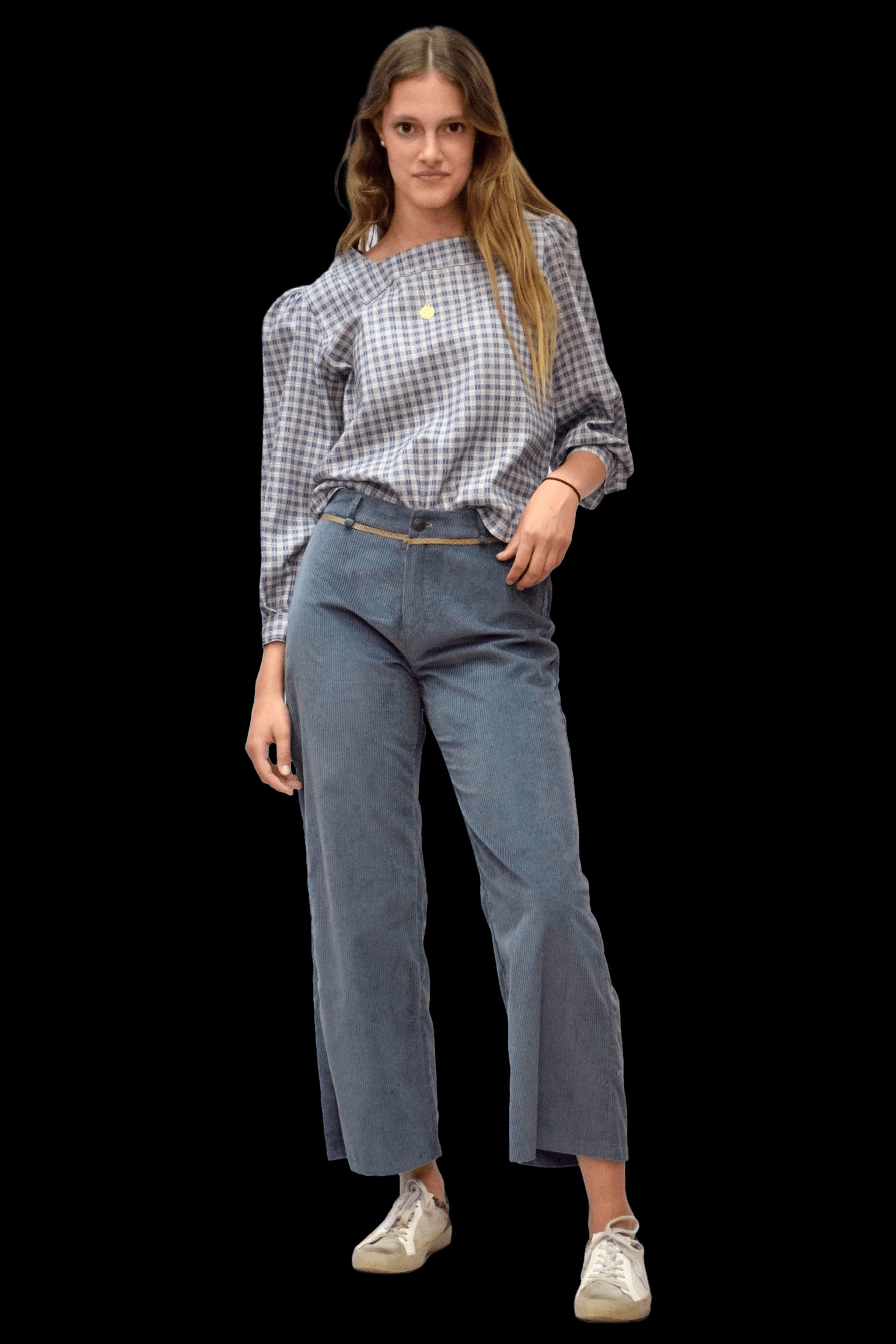 Pantalón Pana color petróleo Mujer