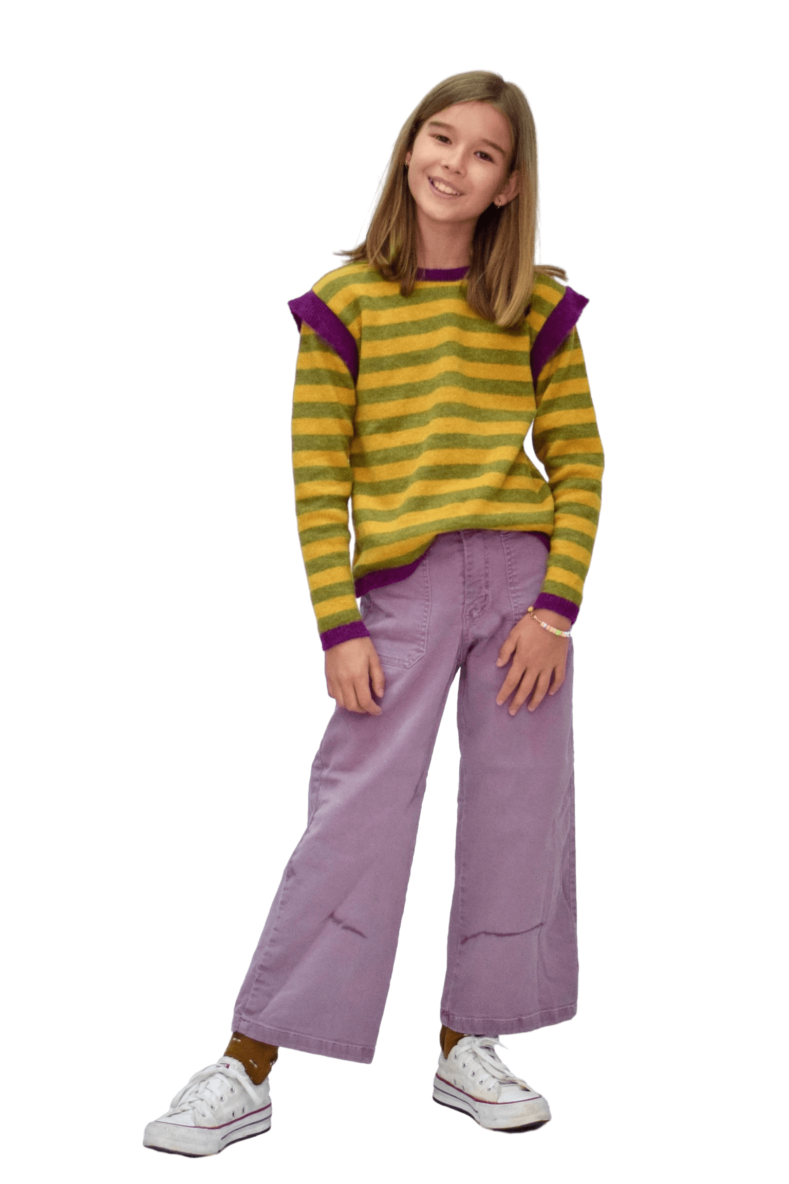 Jersey Rayas color mostaza-verde Niña/Teen