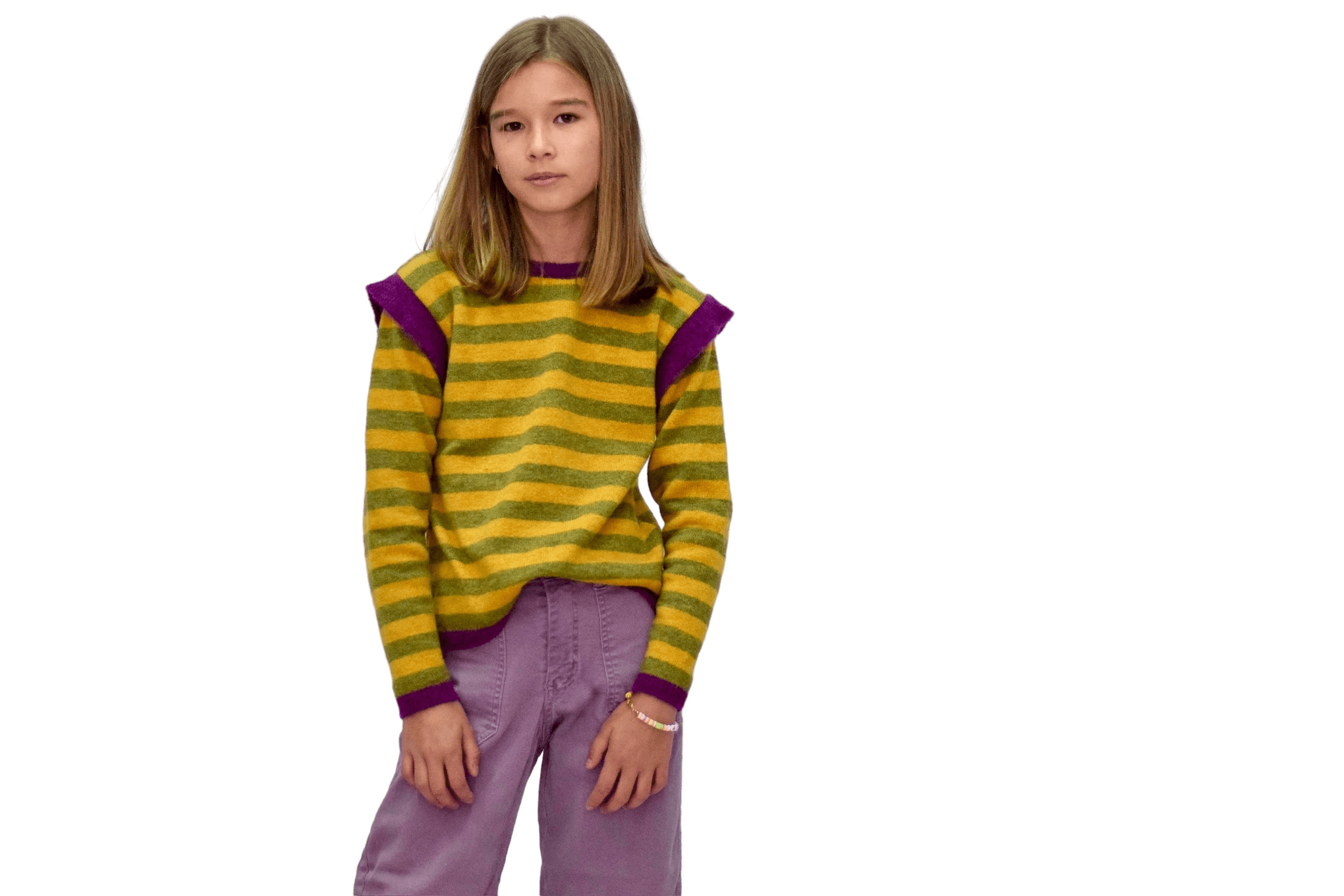 Jersey Rayas color mostaza-verde Niña/Teen