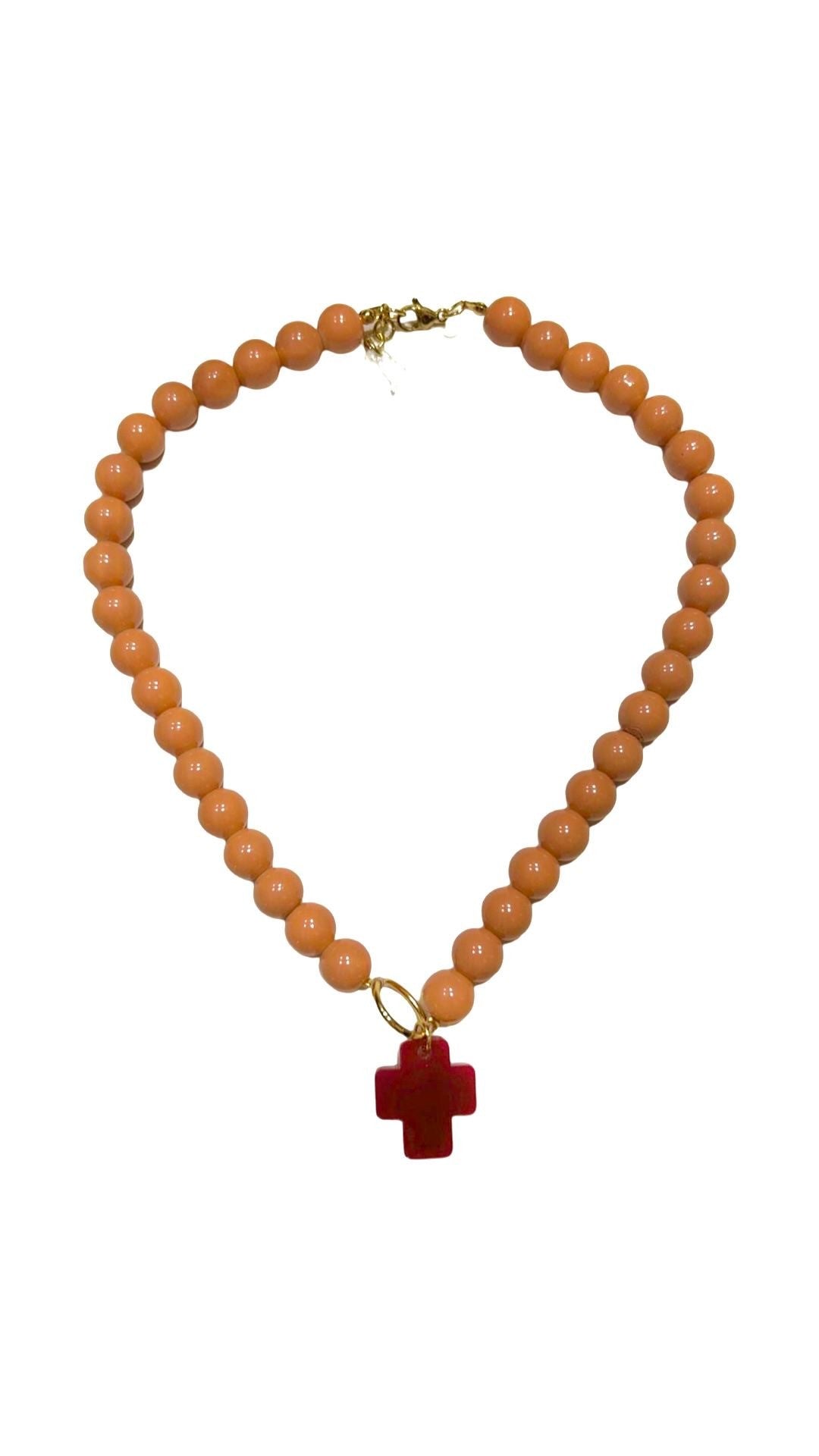 COLLAR ABALORIOS CON CRUZ