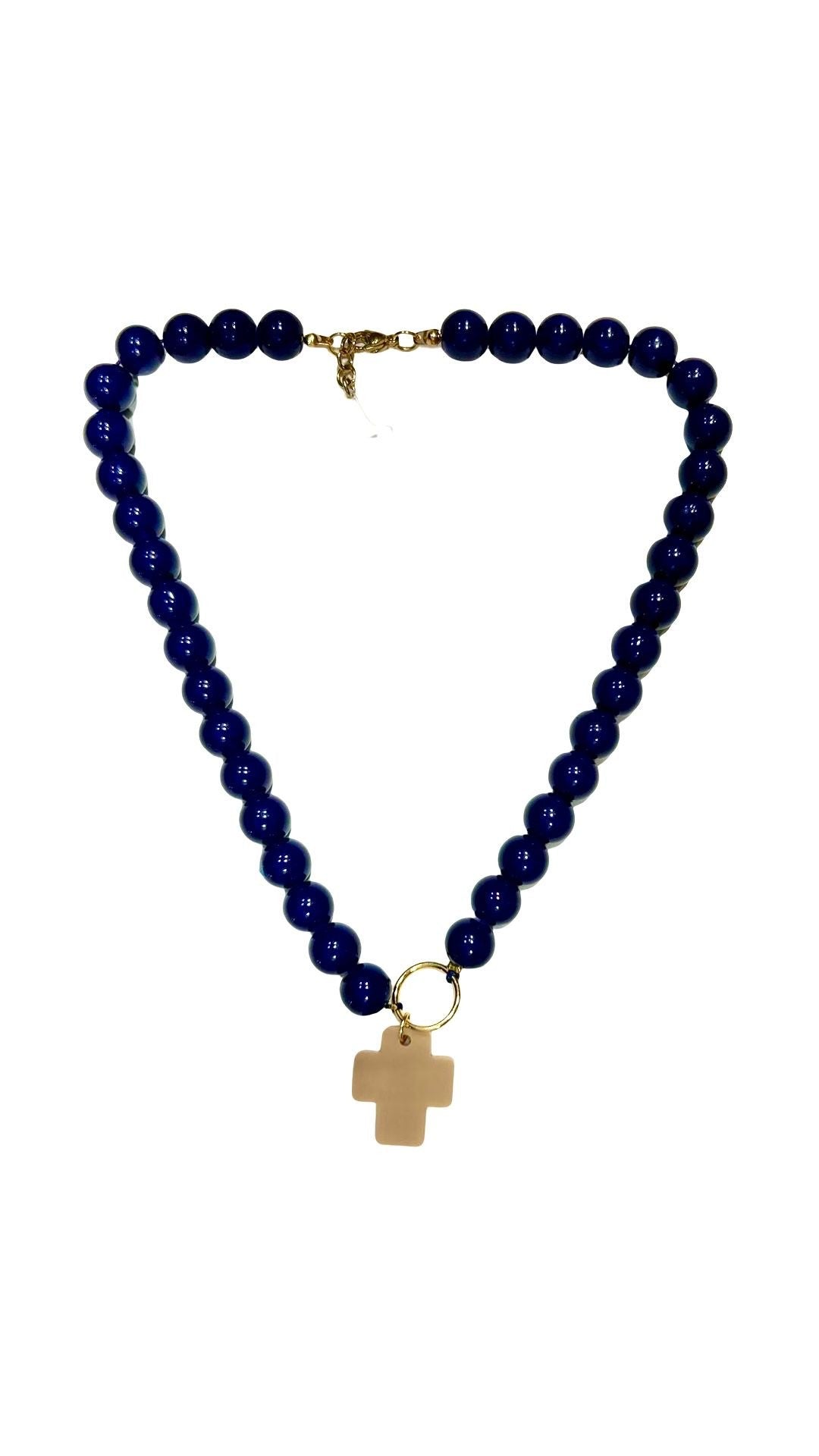 COLLAR ABALORIOS CON CRUZ