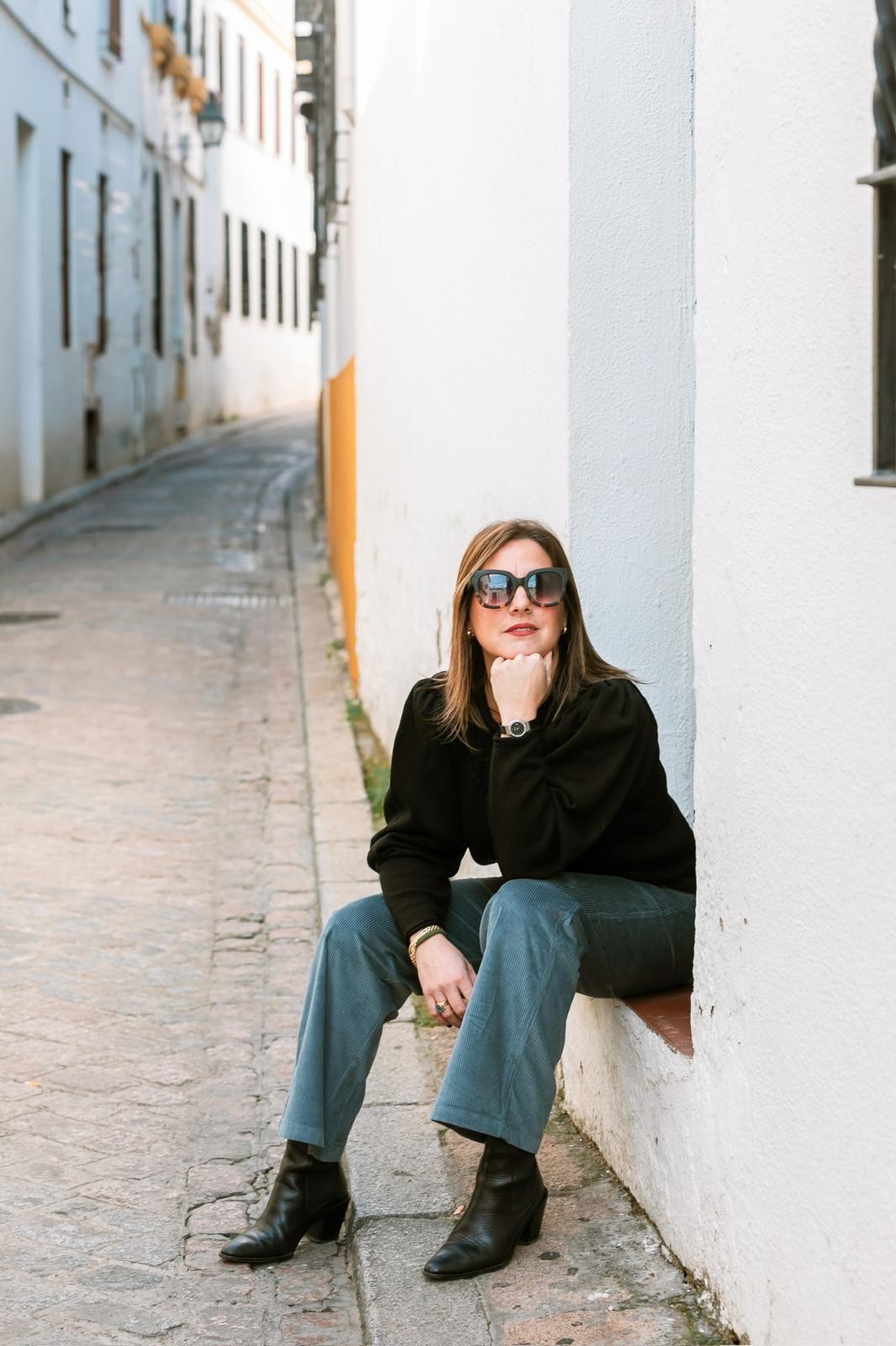 Pantalón Pana color petróleo Mujer