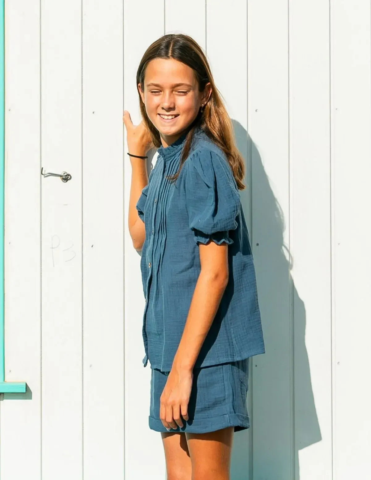 SHORT GASA AZUL