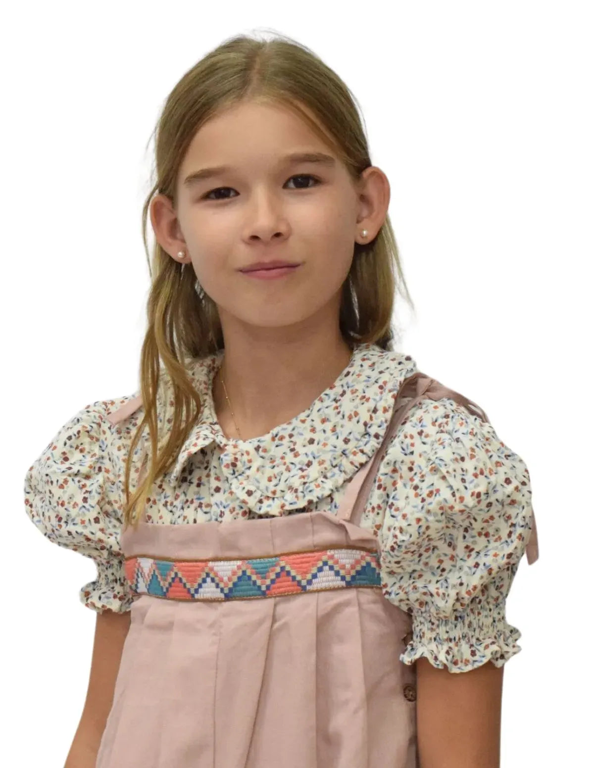 BLUSA GASA FLORES ROSA NIÑA/TEEN