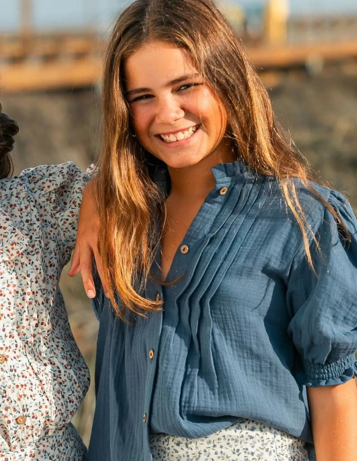 BLUSA GASA MAO AZUL NIÑA/TEEN