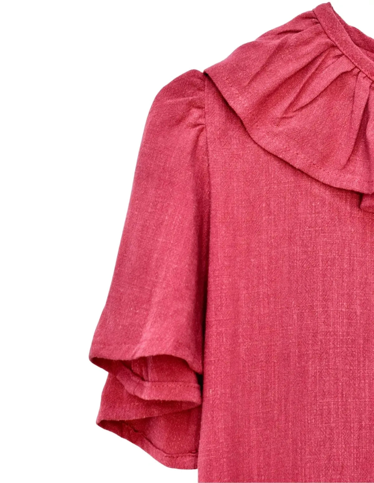 BLUSA LINO FLUIDO FUCSIA