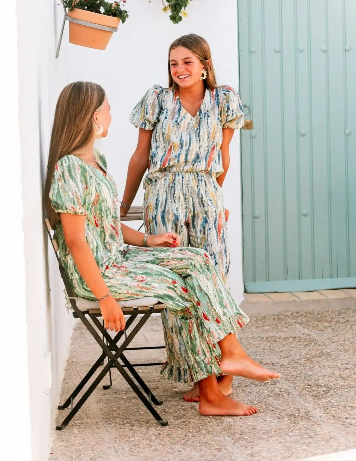 PANTALÓN TYE ROSA/VERDE