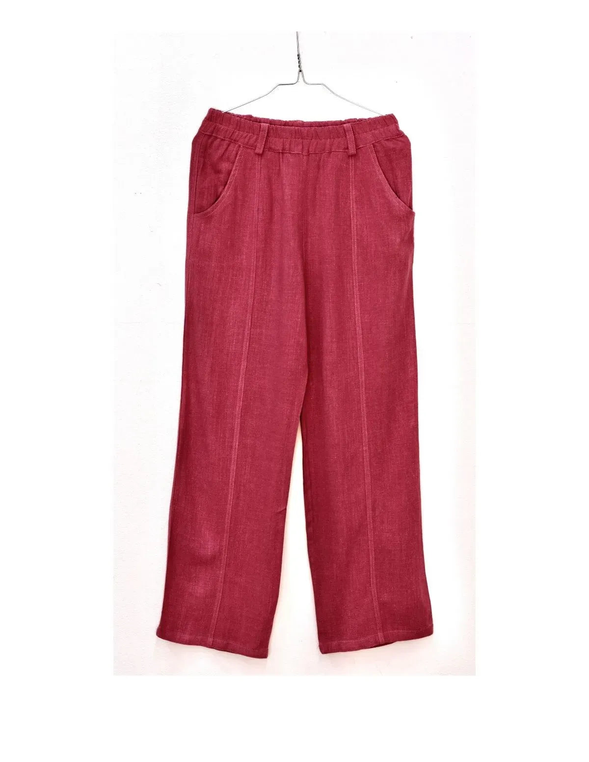 PANTALÓN LINO FLUIDO FUCSIA CHICA/WOMAN