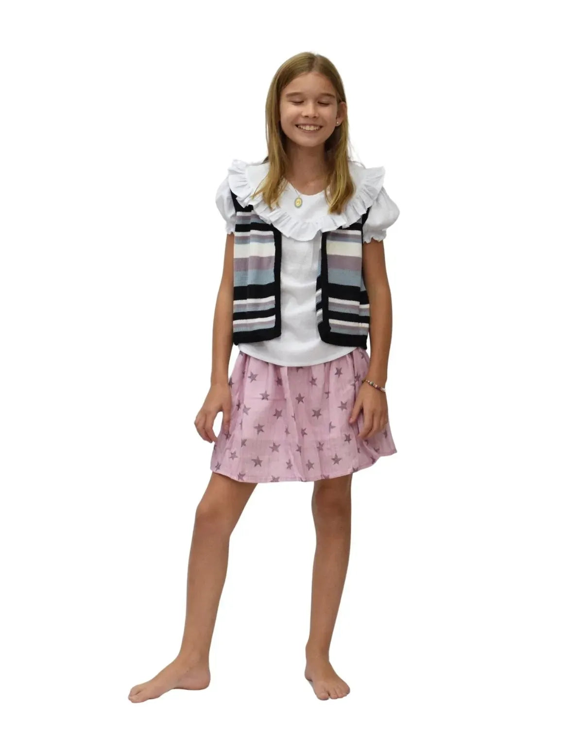 FALDA ESTRELLAS MALVA