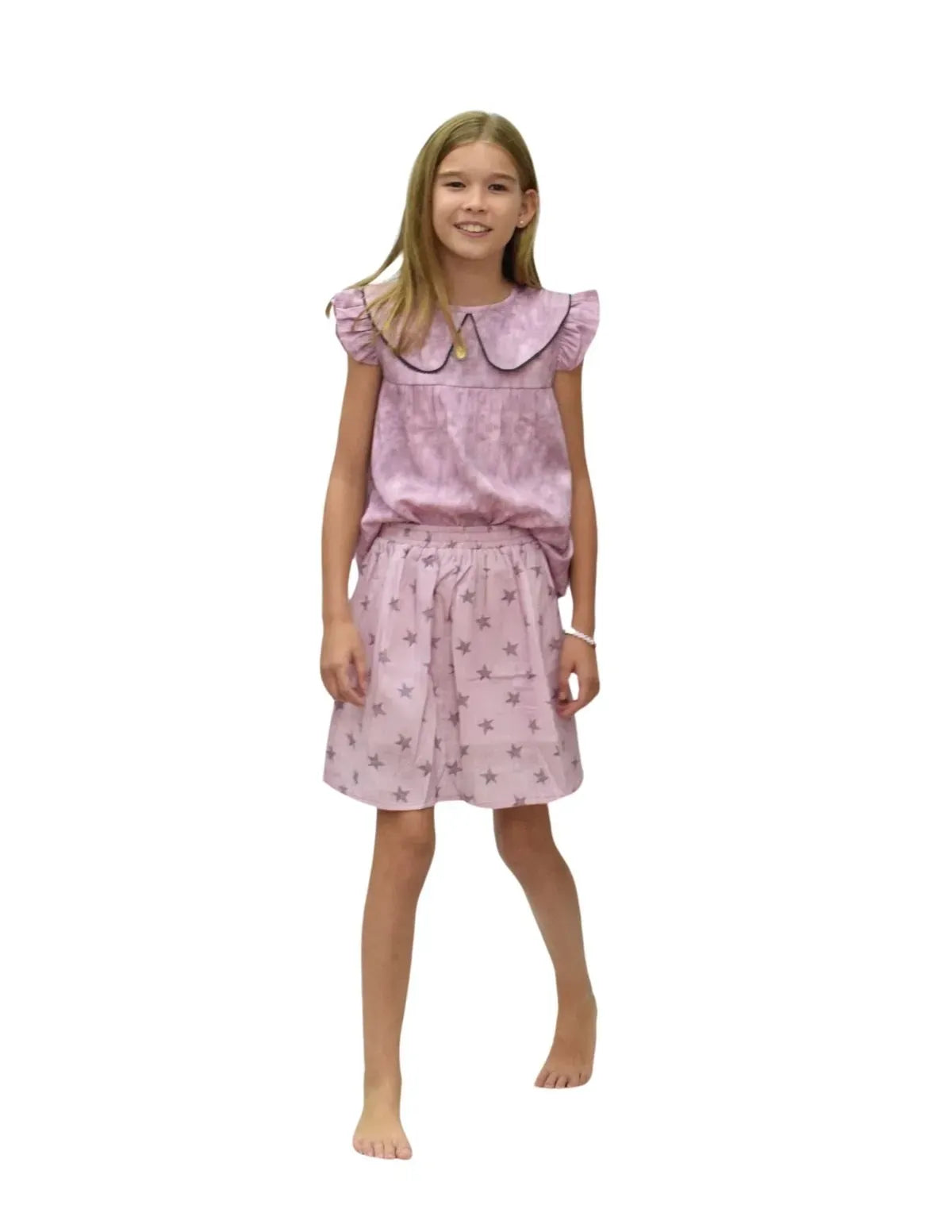 FALDA ESTRELLAS MALVA