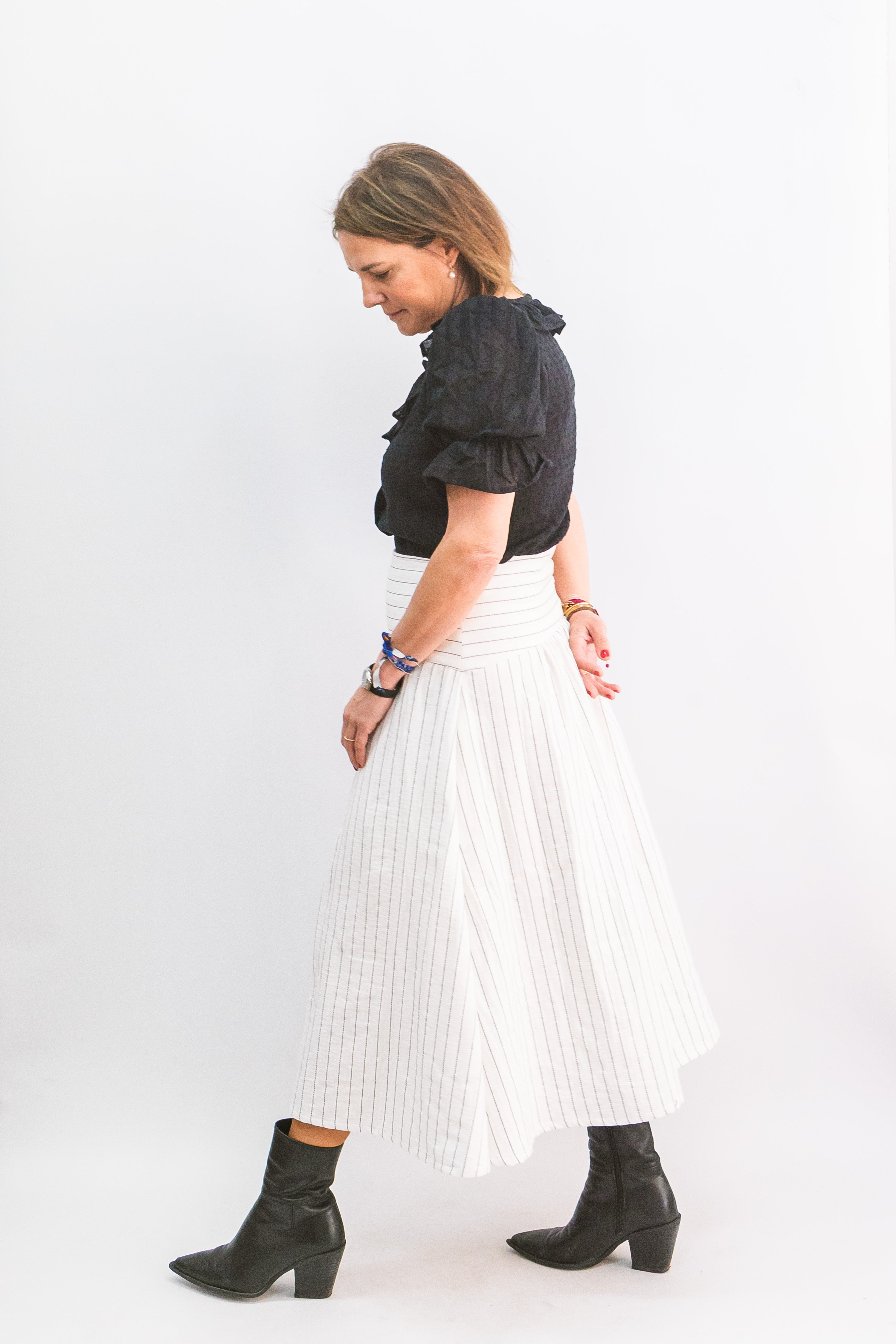FALDA MIDI RAYAS NATURALES