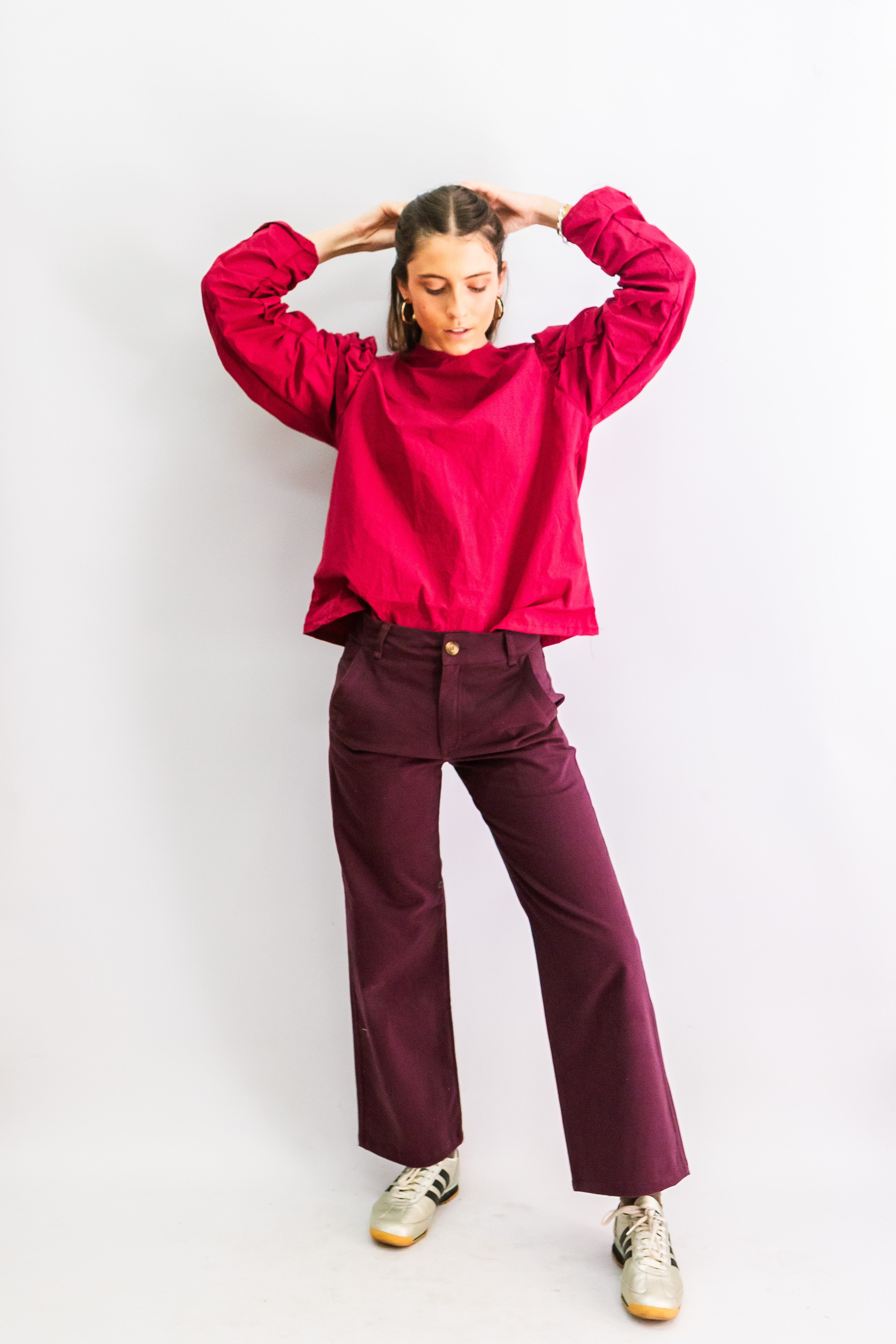 PLAIN POPLIN MAGENTA BLOUSE