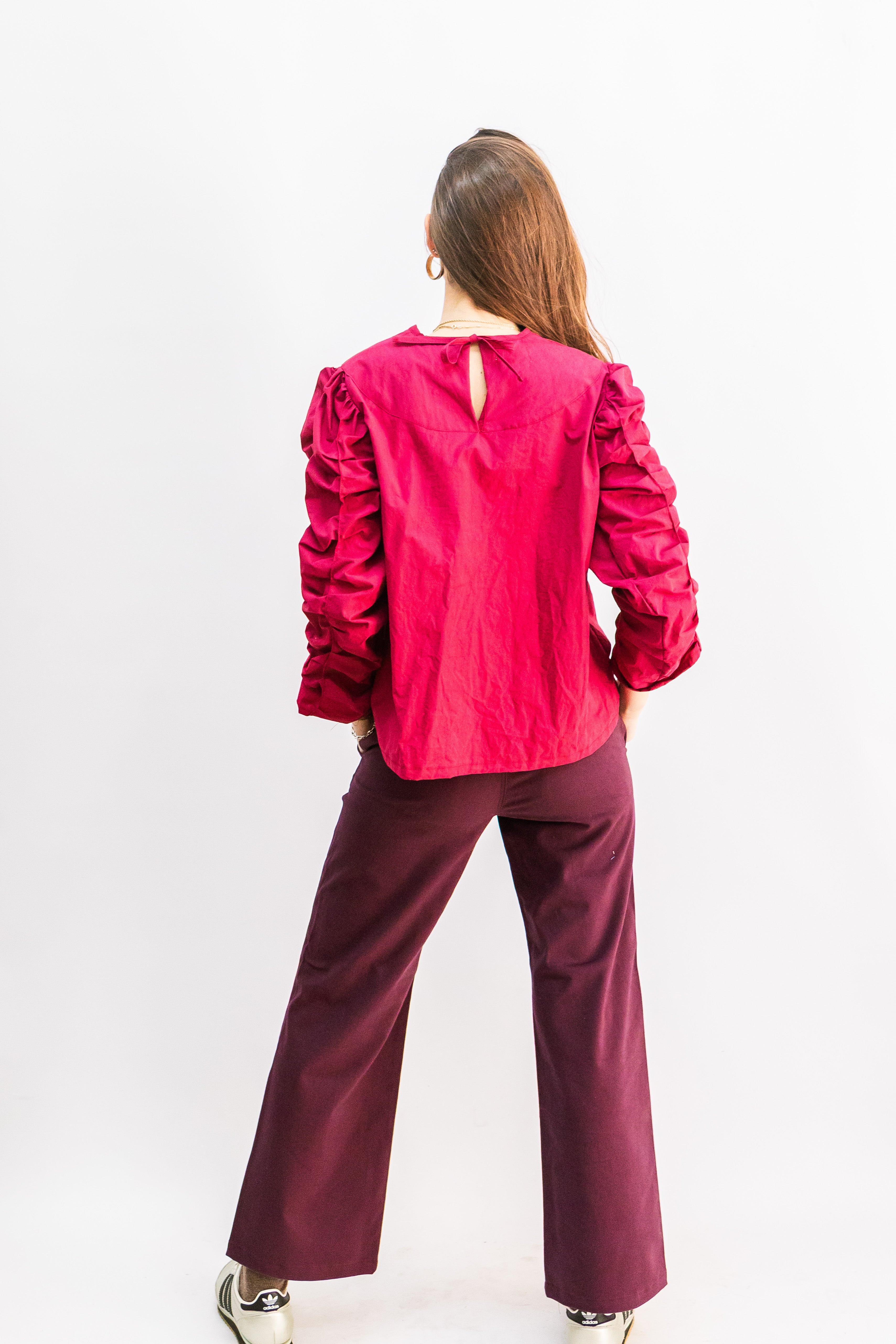 PLAIN POPLIN MAGENTA BLOUSE