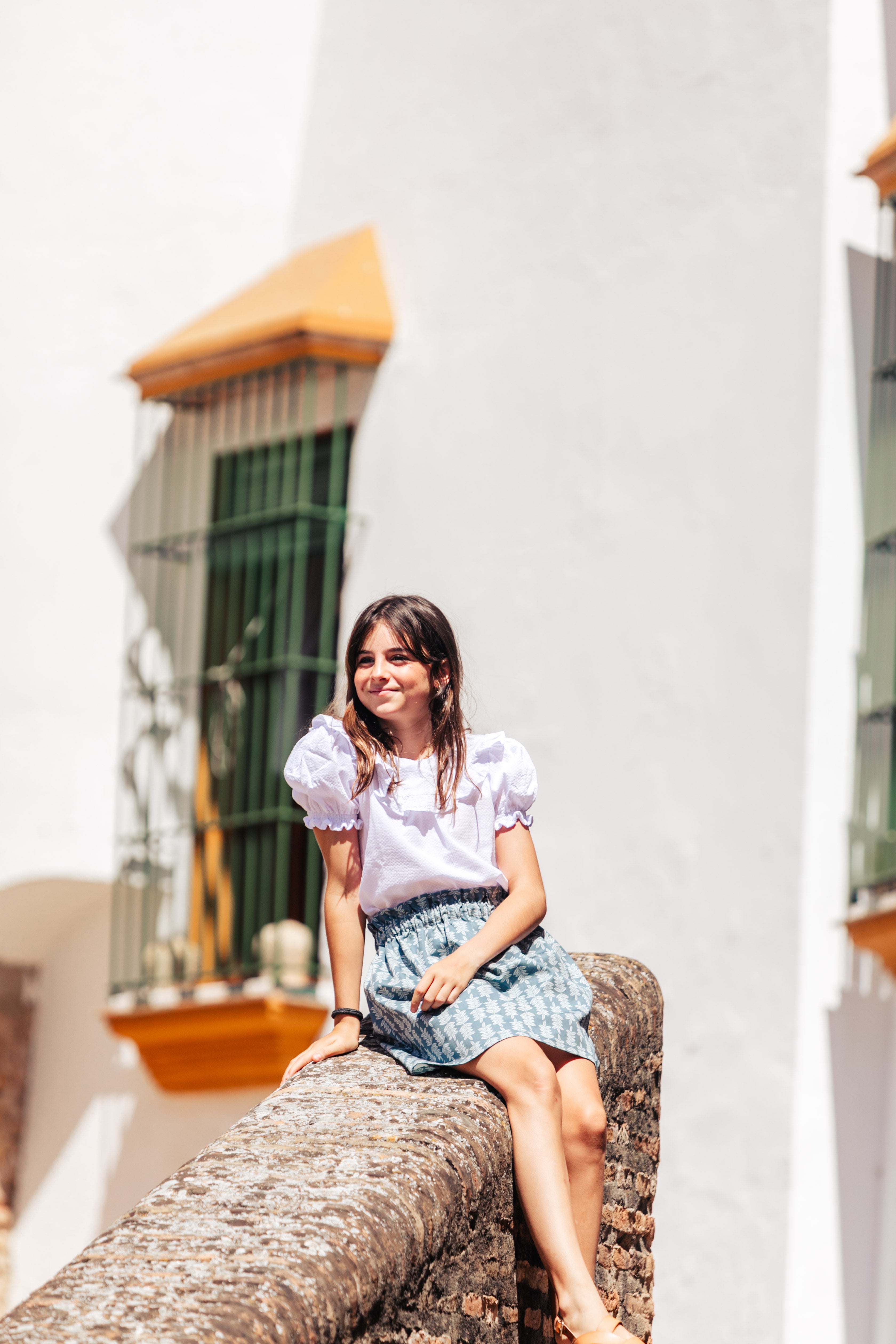 FALDA RAMAS AZUL EMPOLVADO