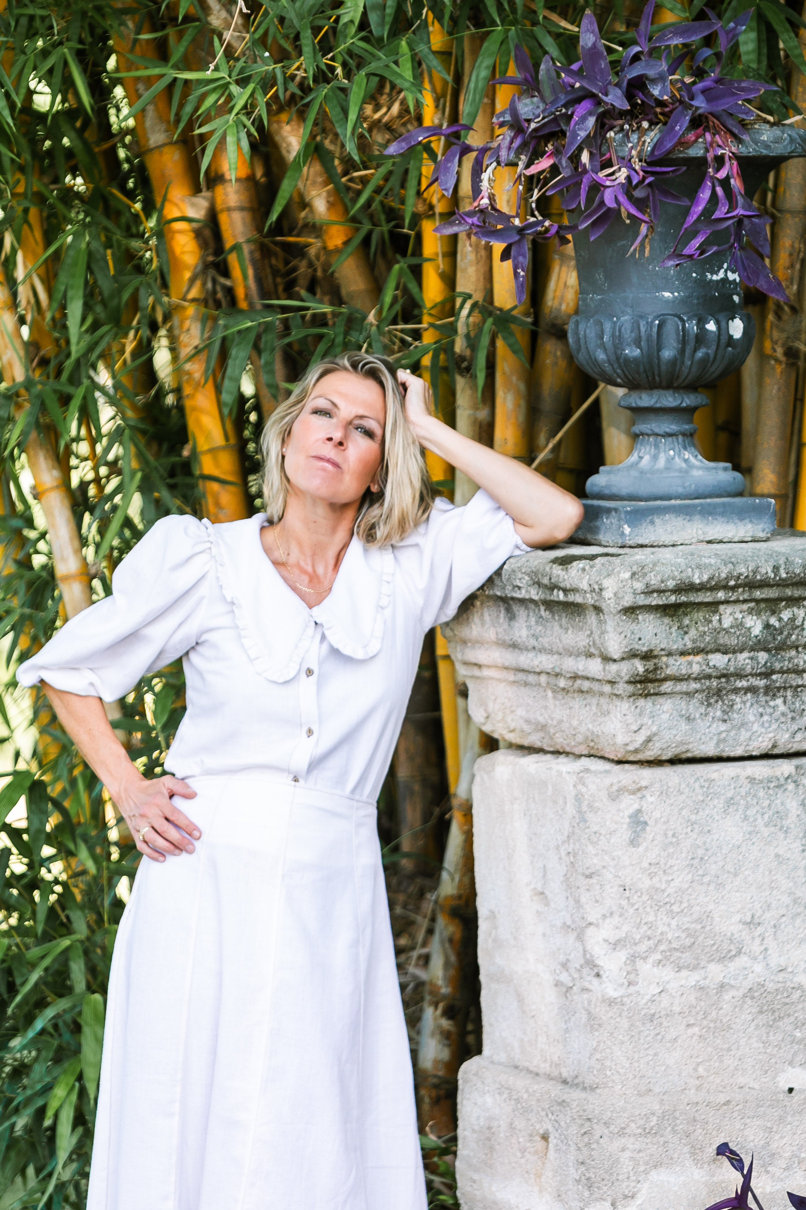 BLUSA PICO LINO VAQUERA NATURAL