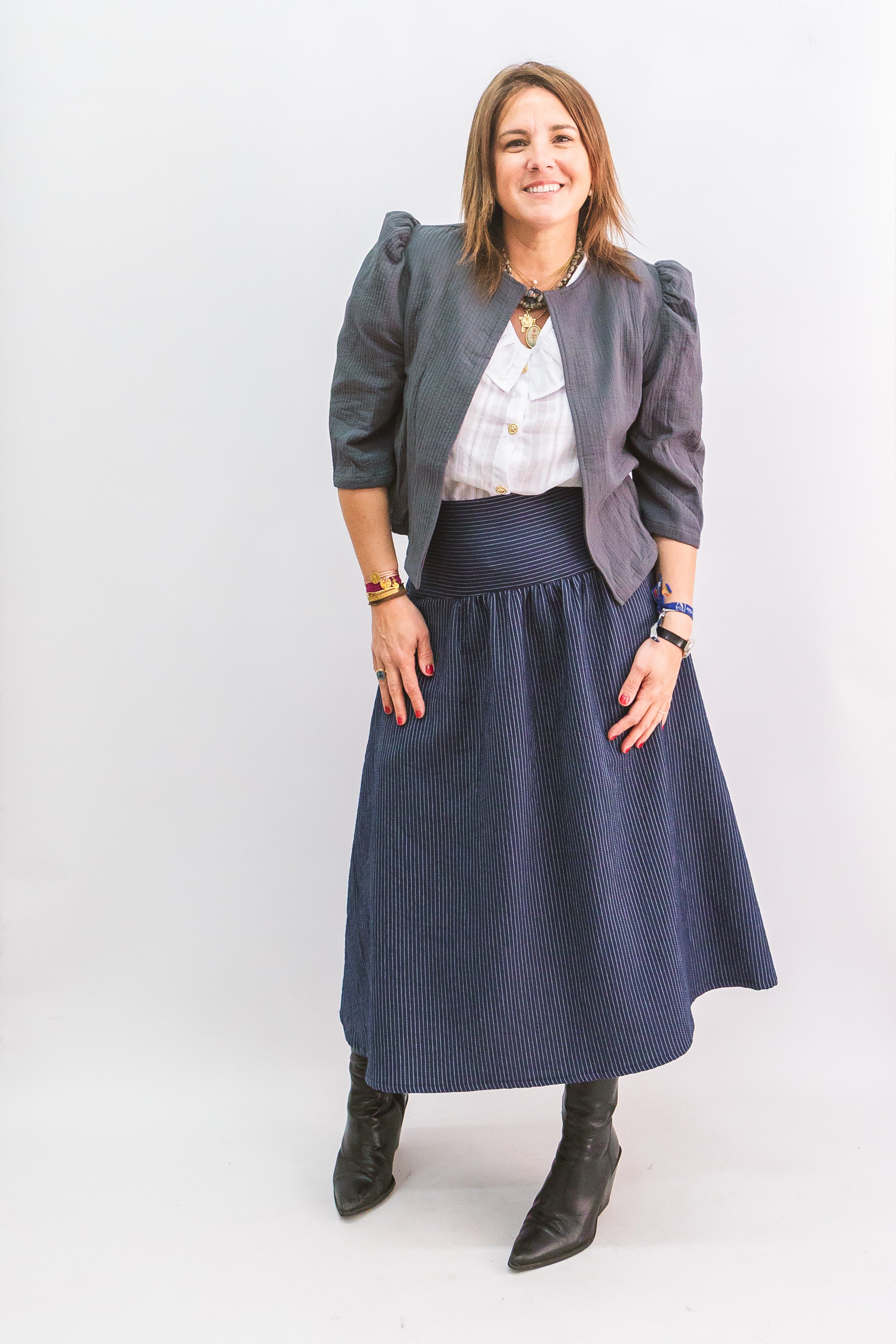 FALDA MIDI MARINERA