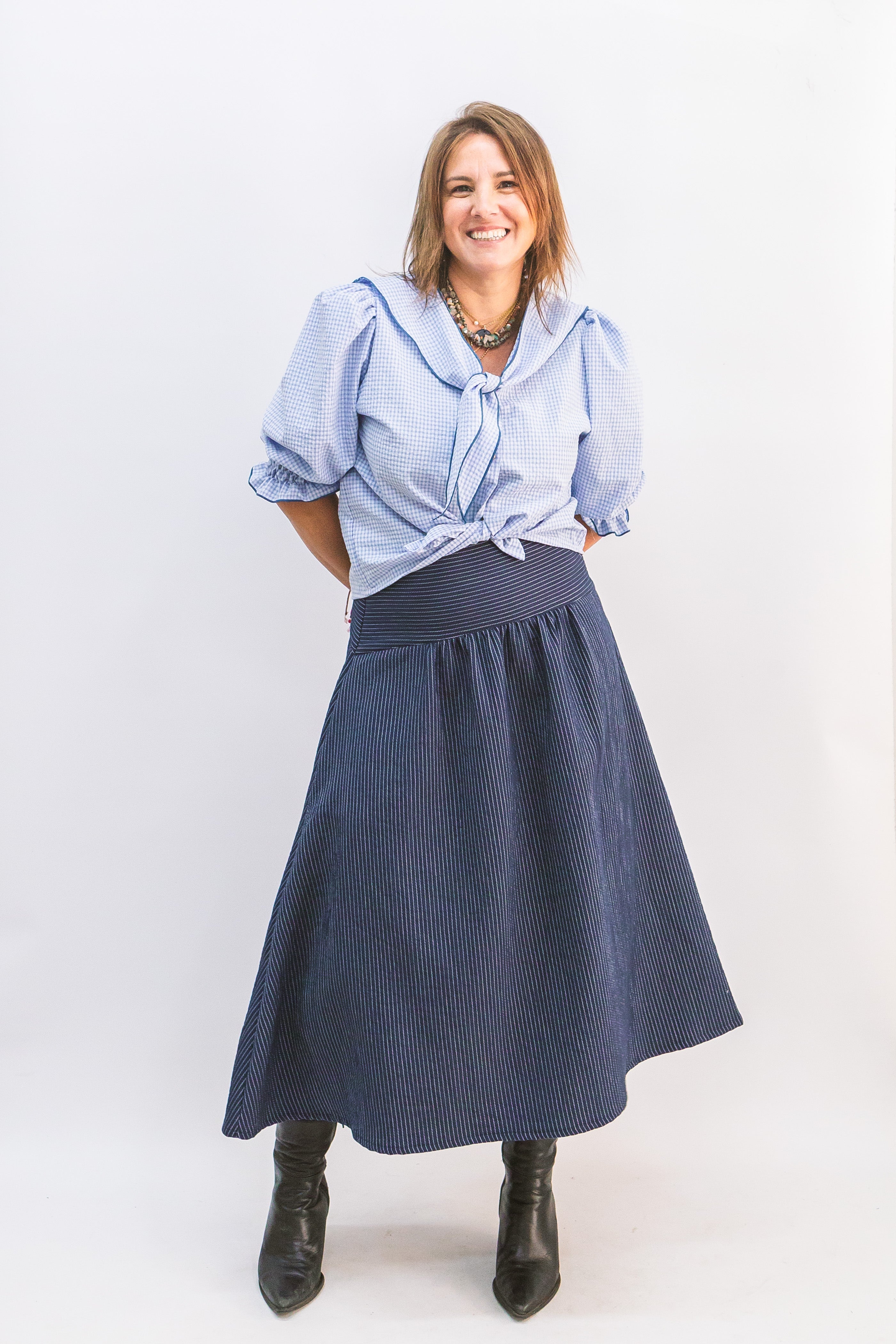 FALDA MIDI MARINERA