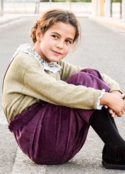 pantalon midi  pana rasada burdeos