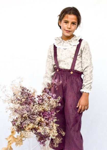 pantalon midi  pana rasada burdeos