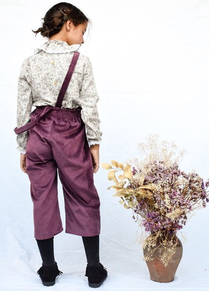 pantalon midi  pana rasada burdeos