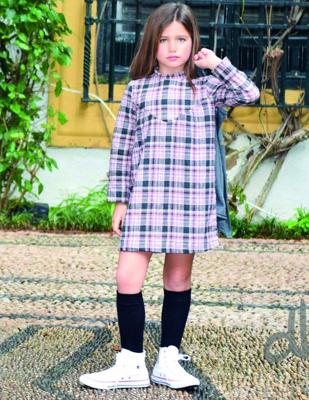 Vestido tartan rosa
