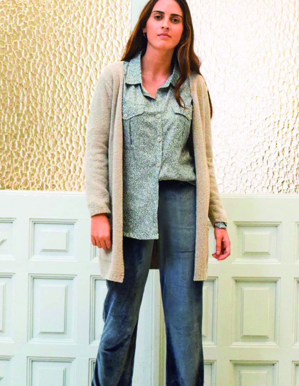 Blusa bolsillos liberty verde