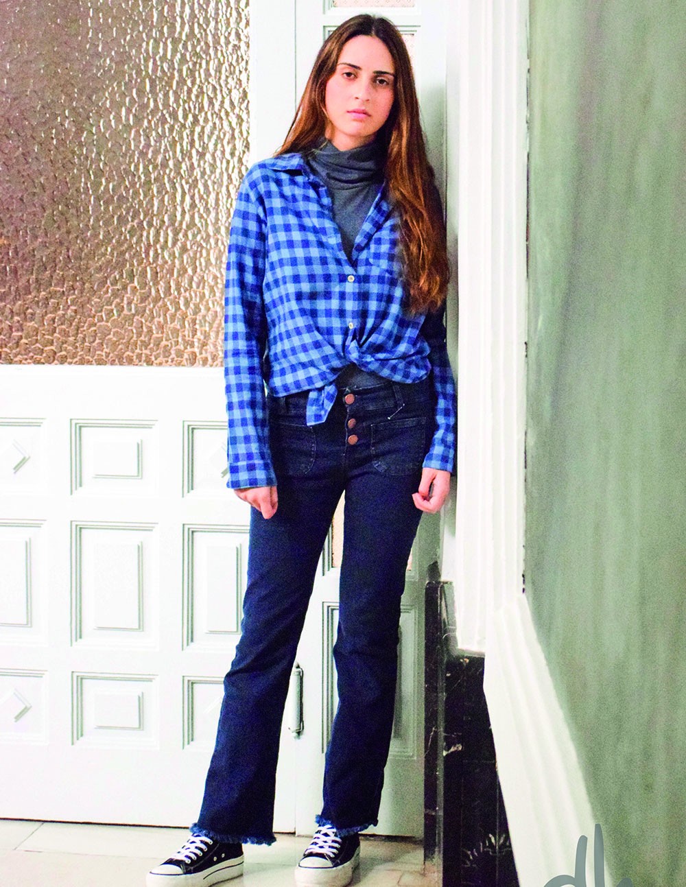 Blusa country azul