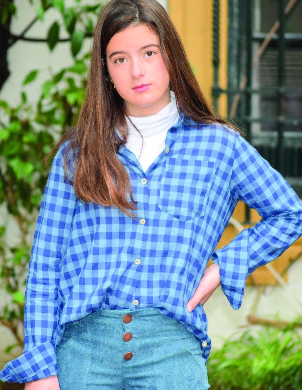 Blusa country azul