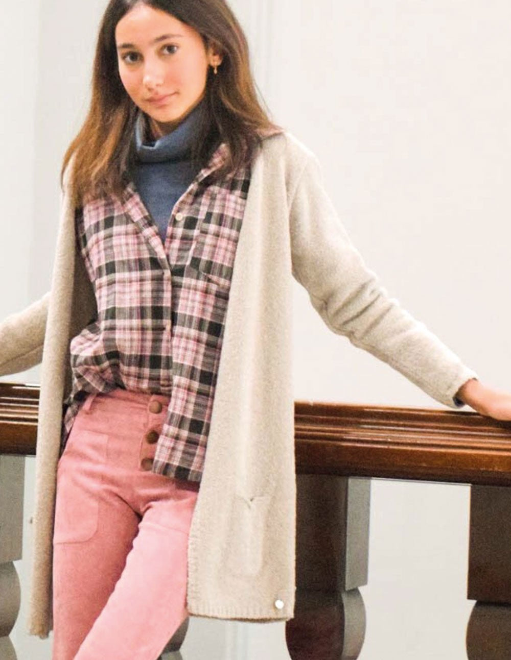 Blusa tartan rosa