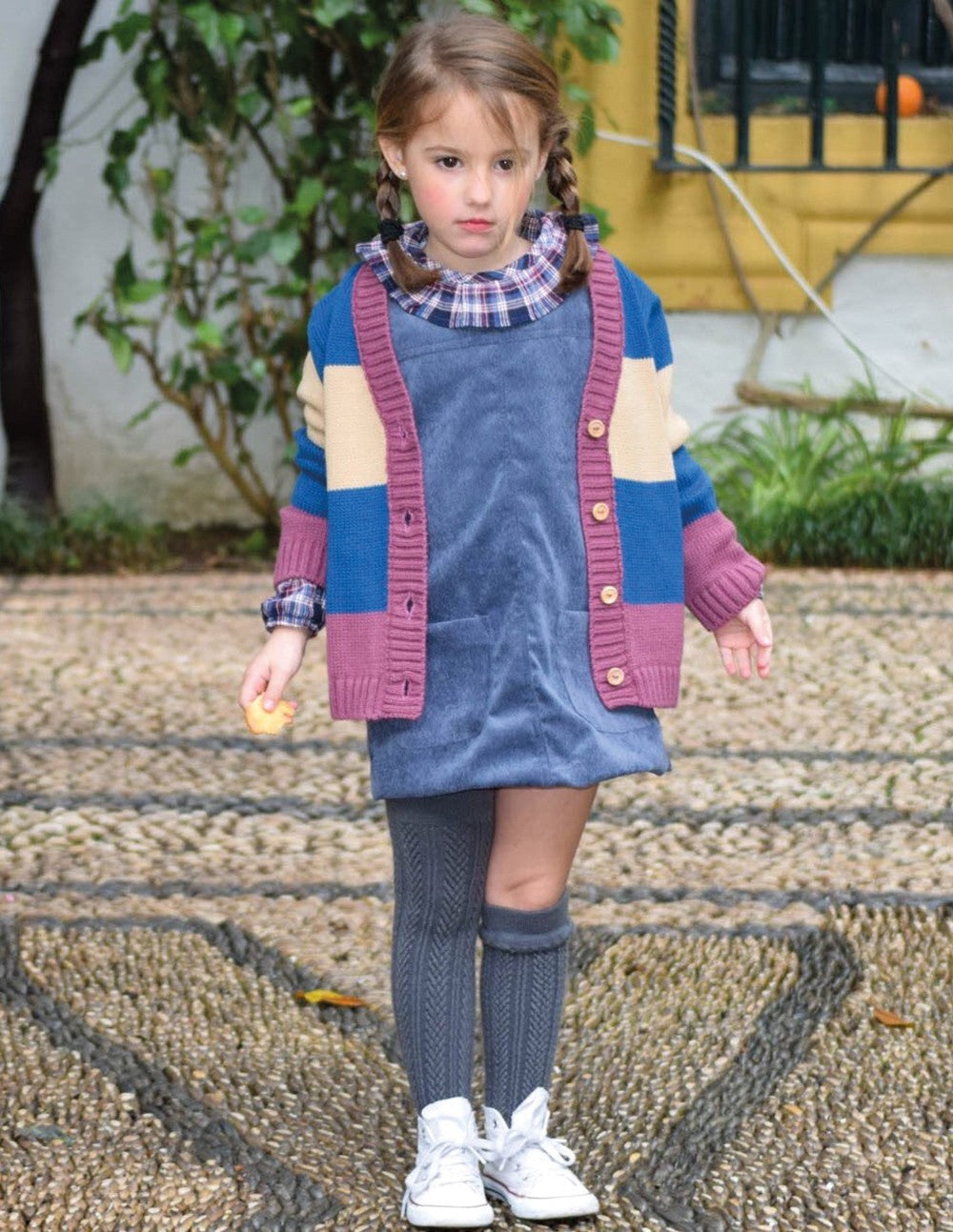 Chaqueta tricolor azul/burdeos