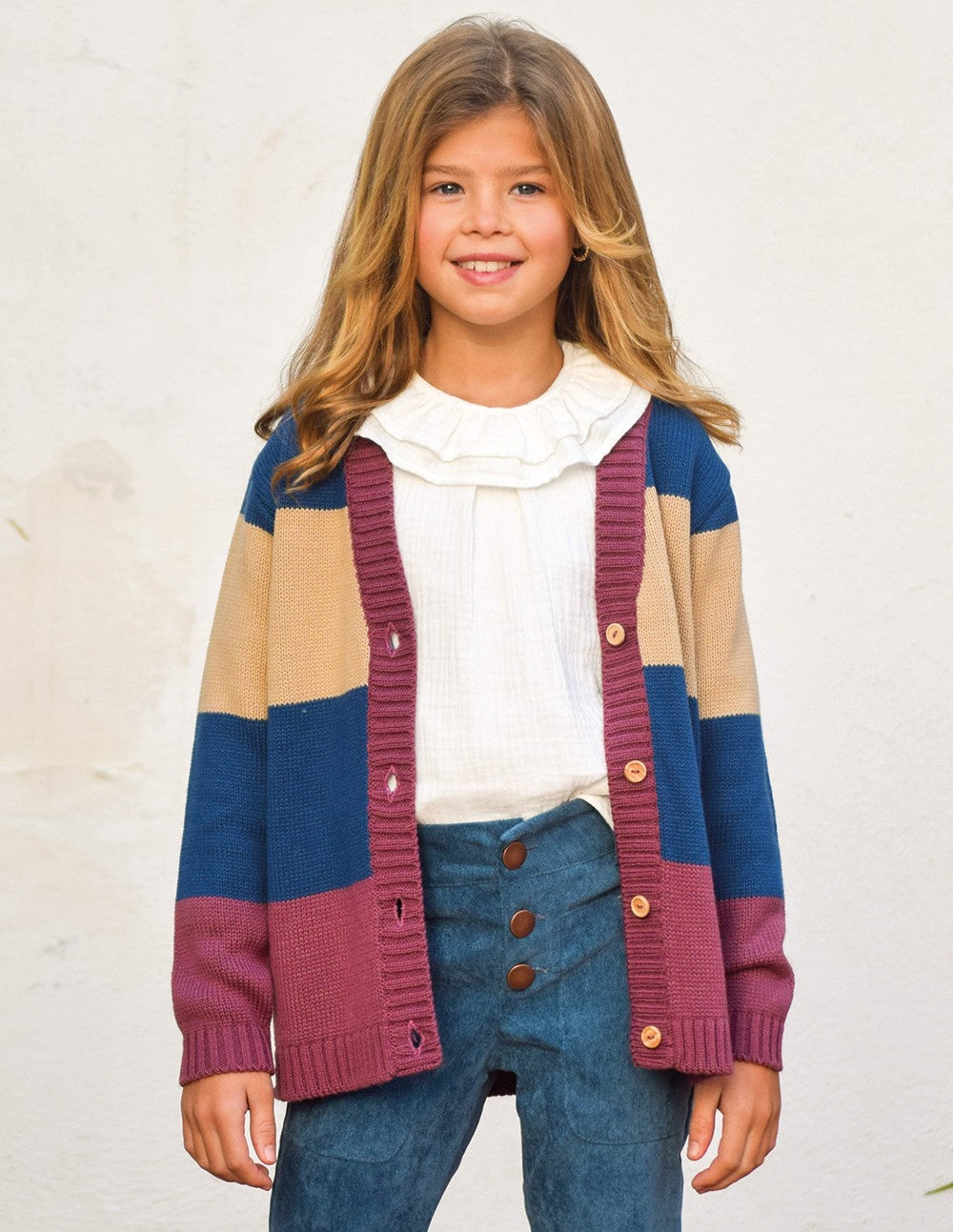 Chaqueta tricolor azul/burdeos