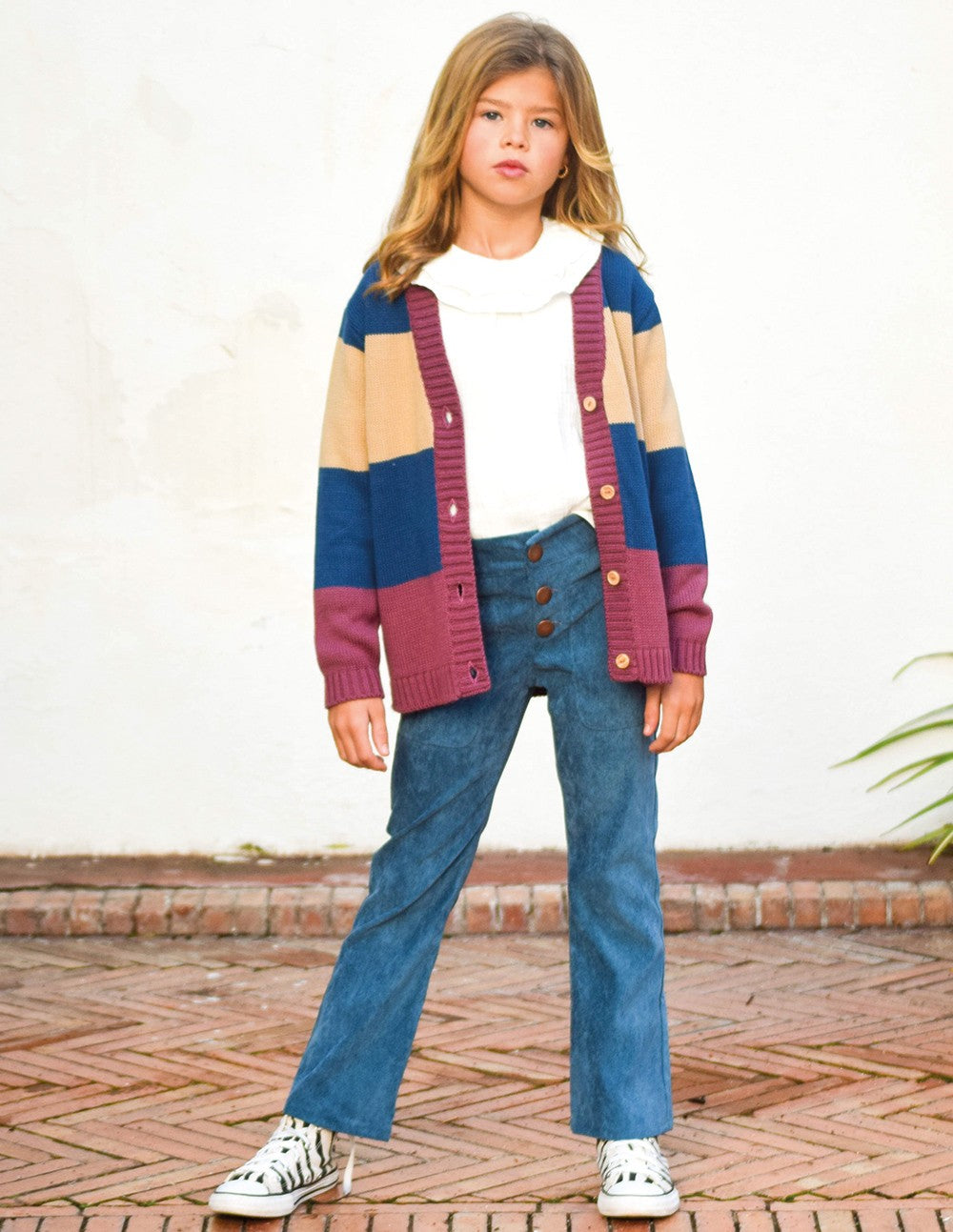 Chaqueta tricolor azul/burdeos
