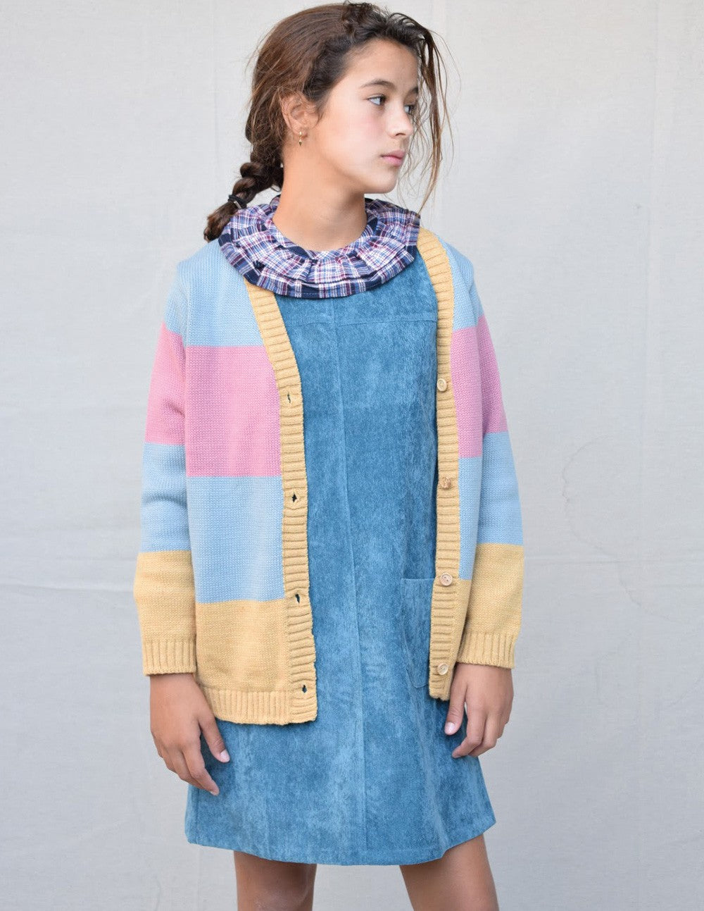 Chaqueta tricolor rosa/camel