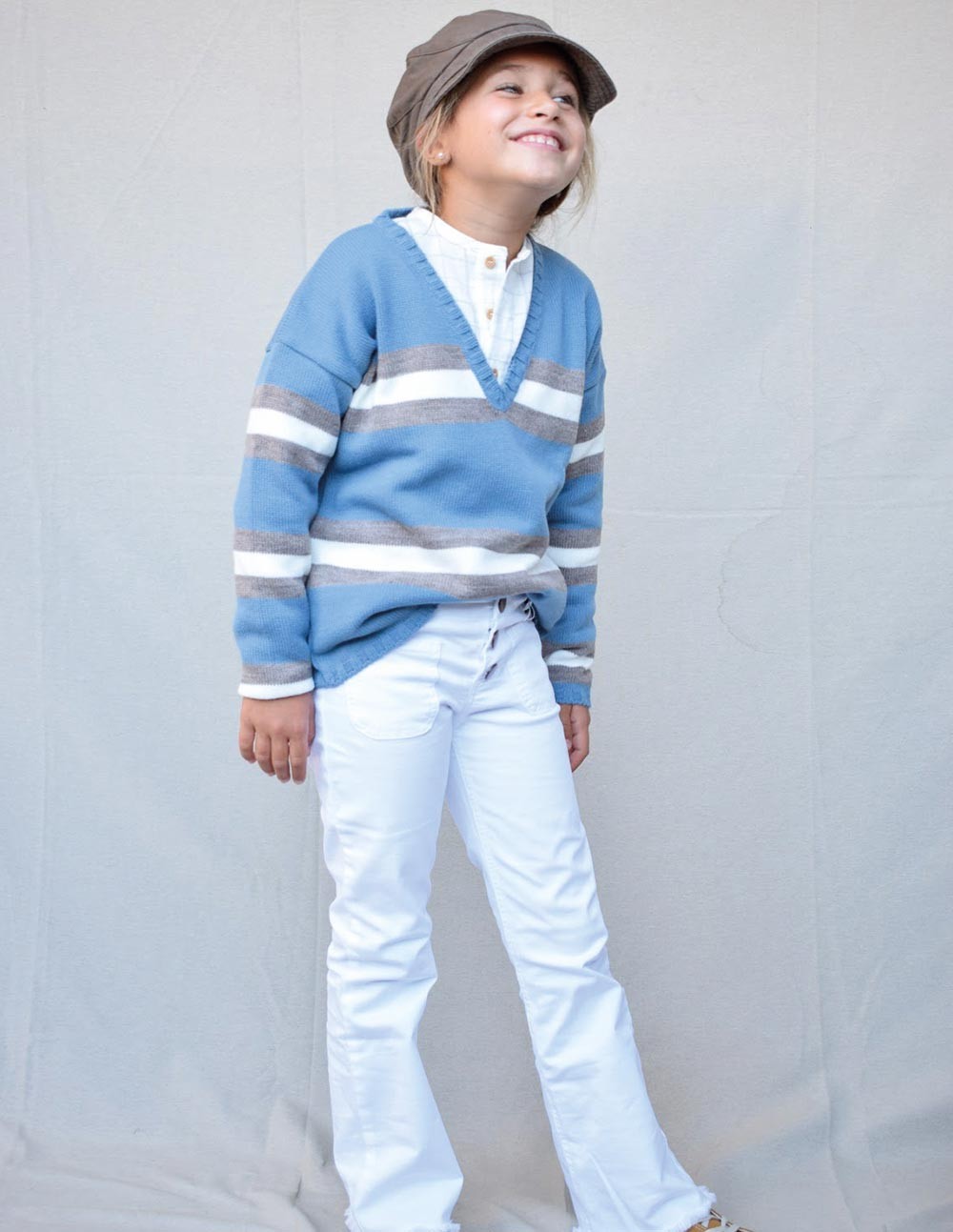 Jersey pico azul/camel