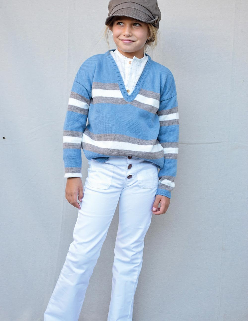 Jersey pico azul/camel