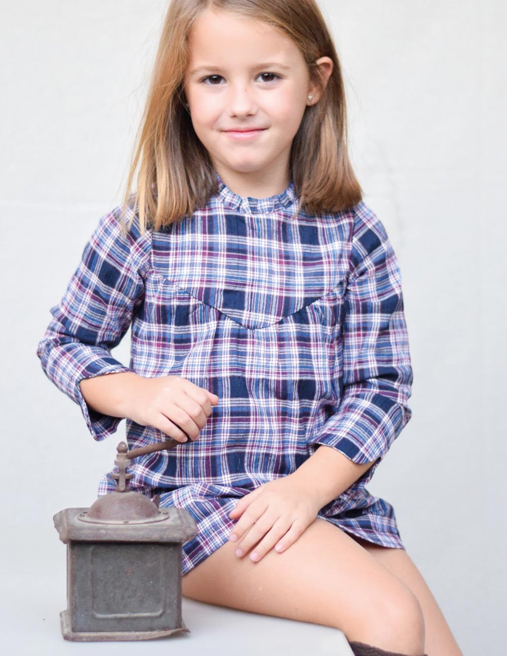 Vestido tartan azul