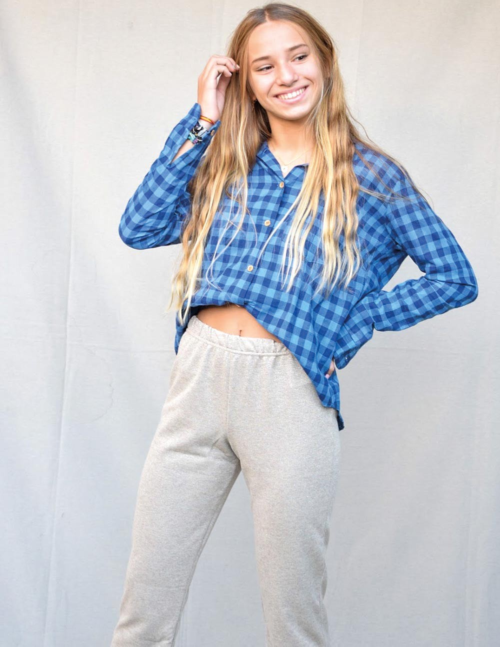 Blusa country azul