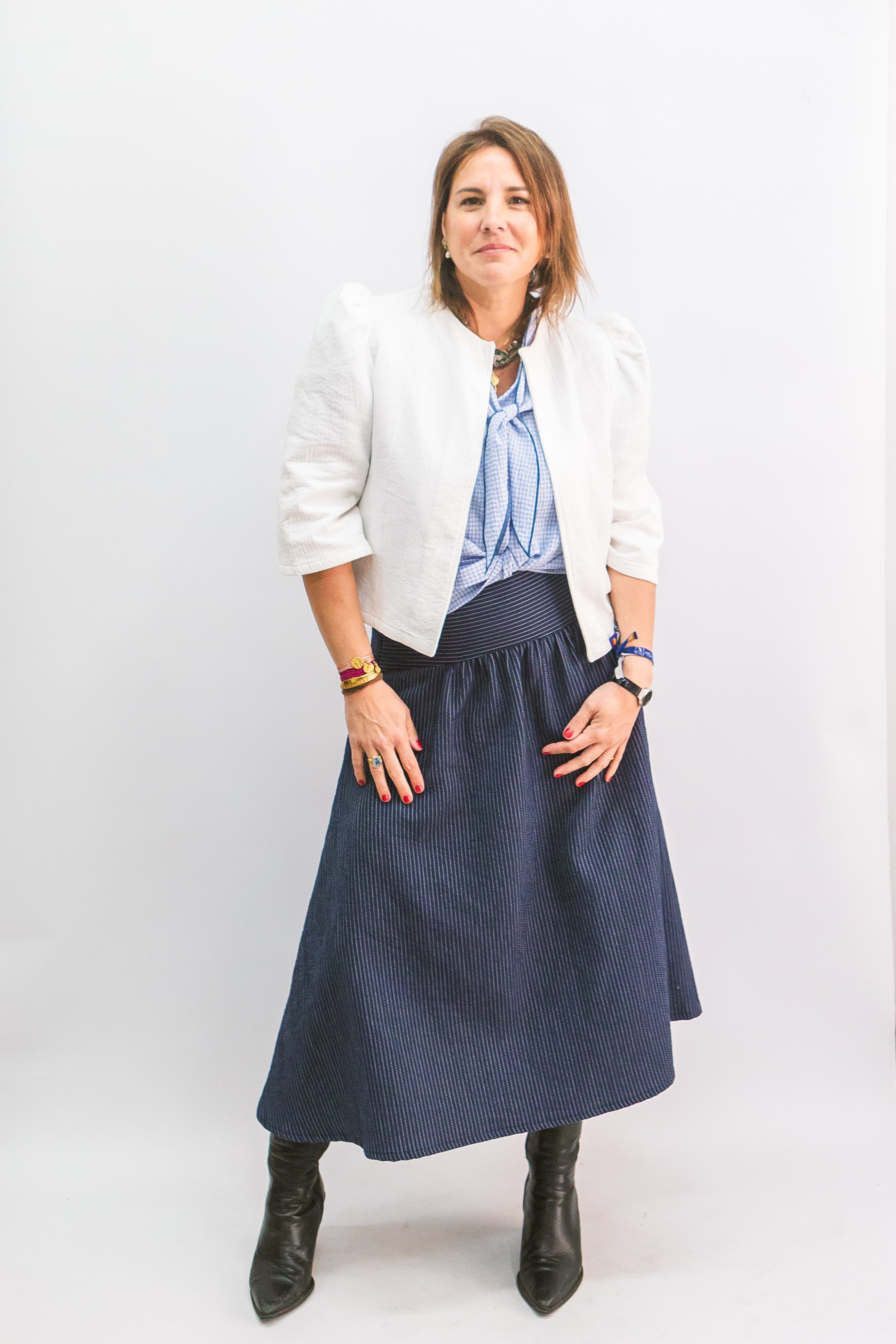 FALDA MIDI MARINERA